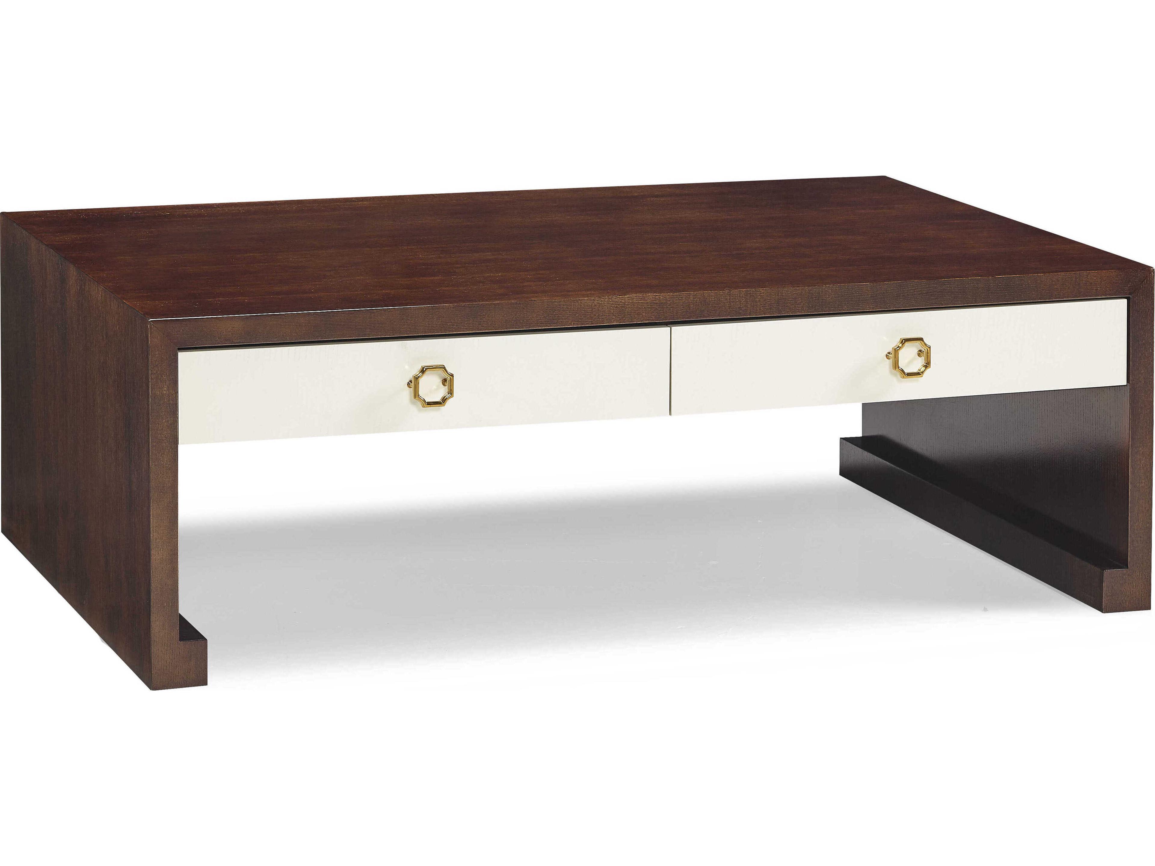 Hickory White Trellis Rectangular Wood Montgomery Cocktail Table