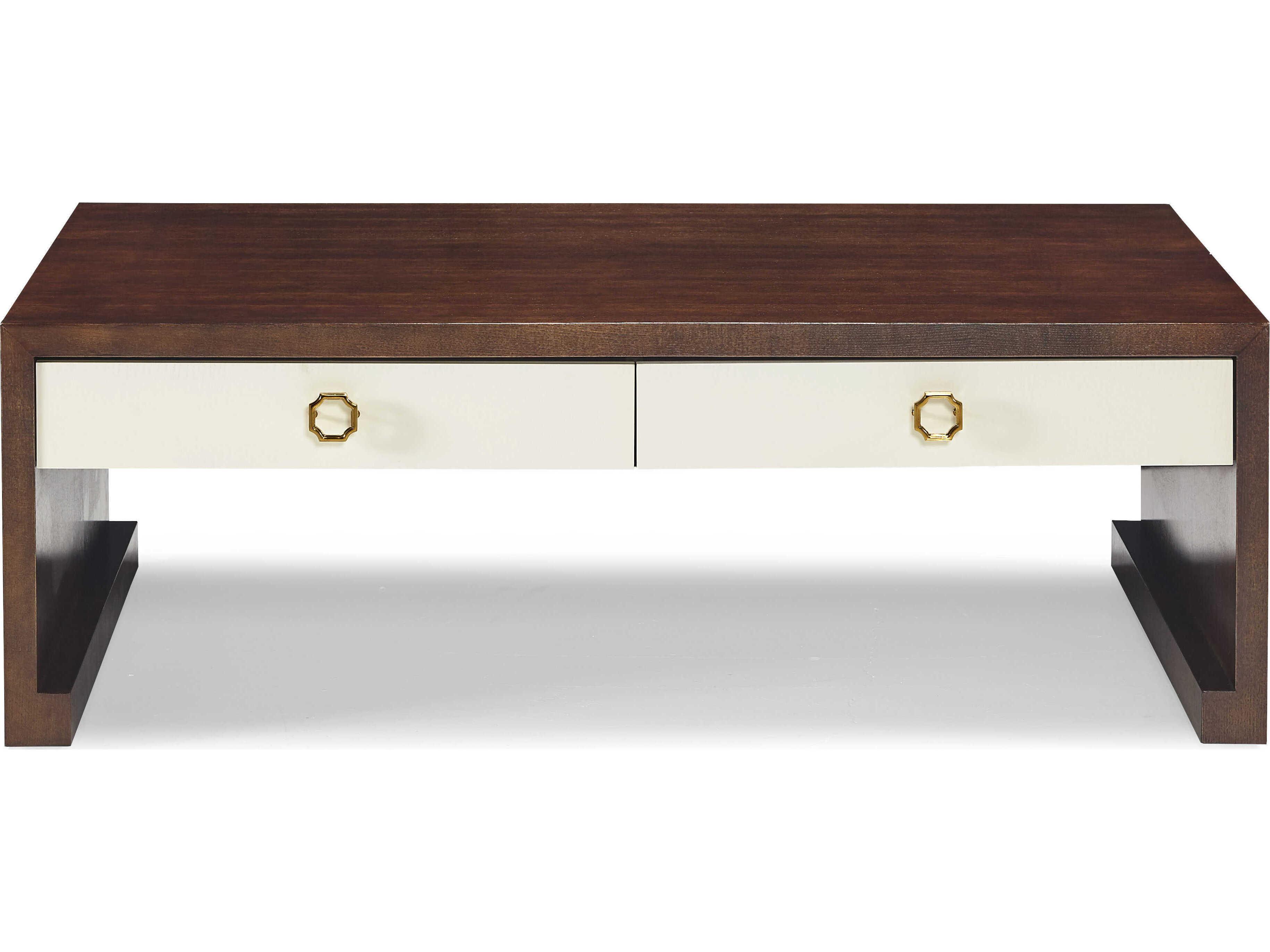 Hickory White Trellis Rectangular Wood Montgomery Cocktail Table