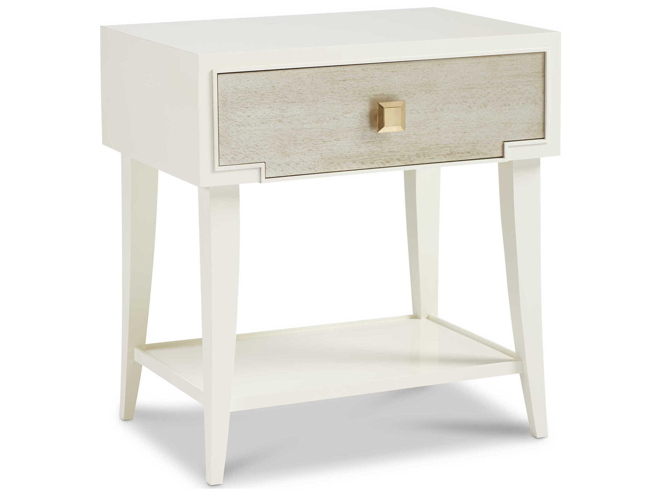 Hickory White Trellis Rectangular Wood Sugar End Table