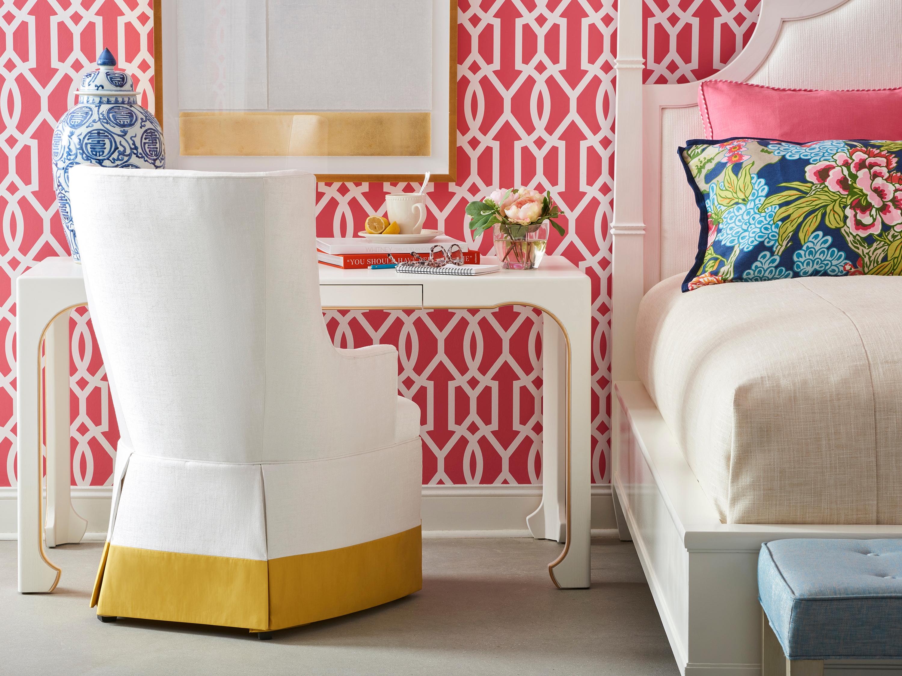 Hickory White Trellis Ash Wood Koko Writing Desk