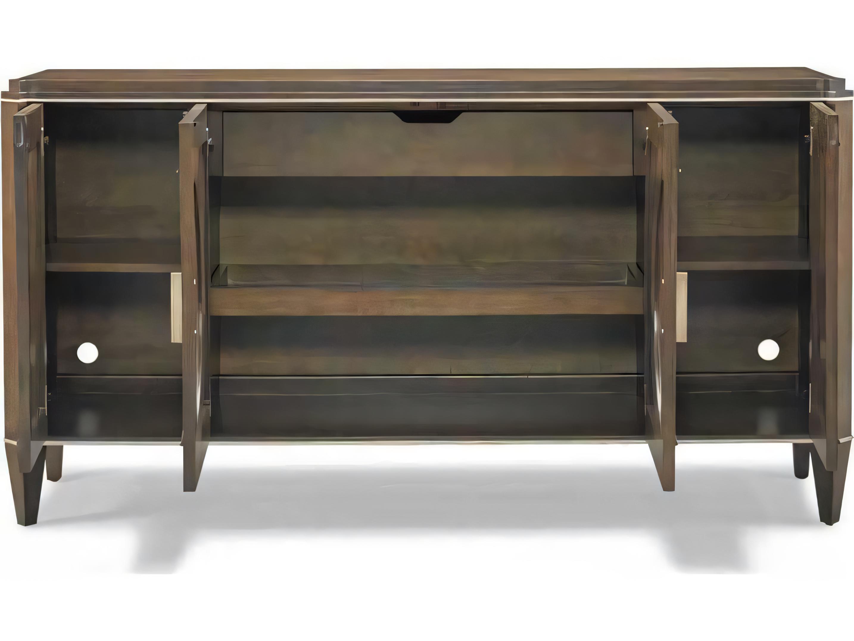 Hickory White Terra Modern 76" Walnut Wood Carob Brown Sideboard