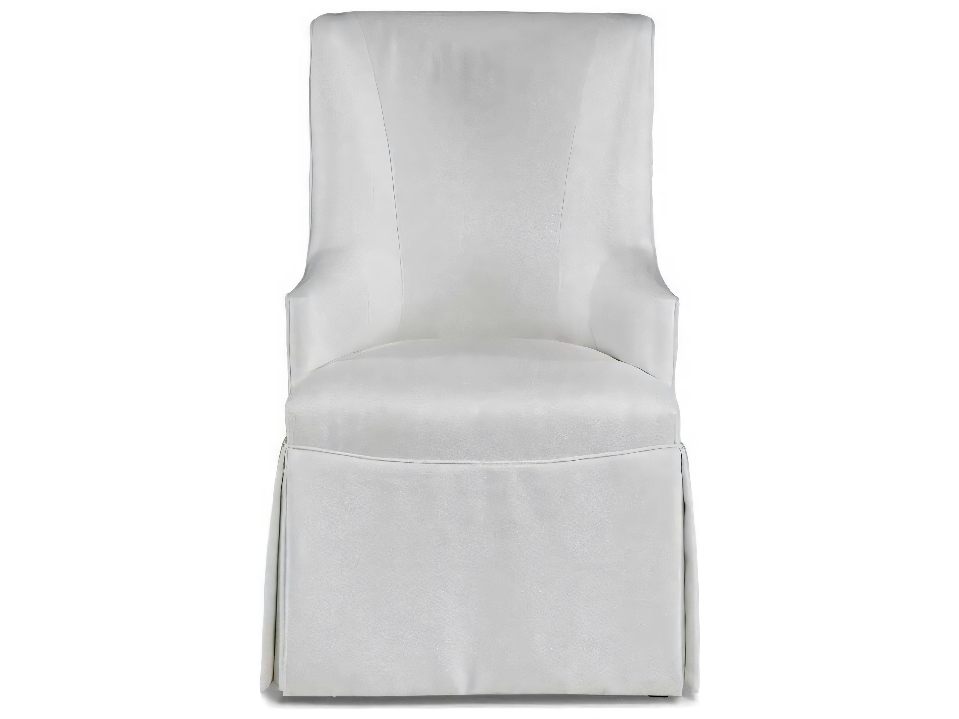 Hickory White Central Park Maple Wood Upholstered Brooklyn Host Skirted Arm Dining Chair