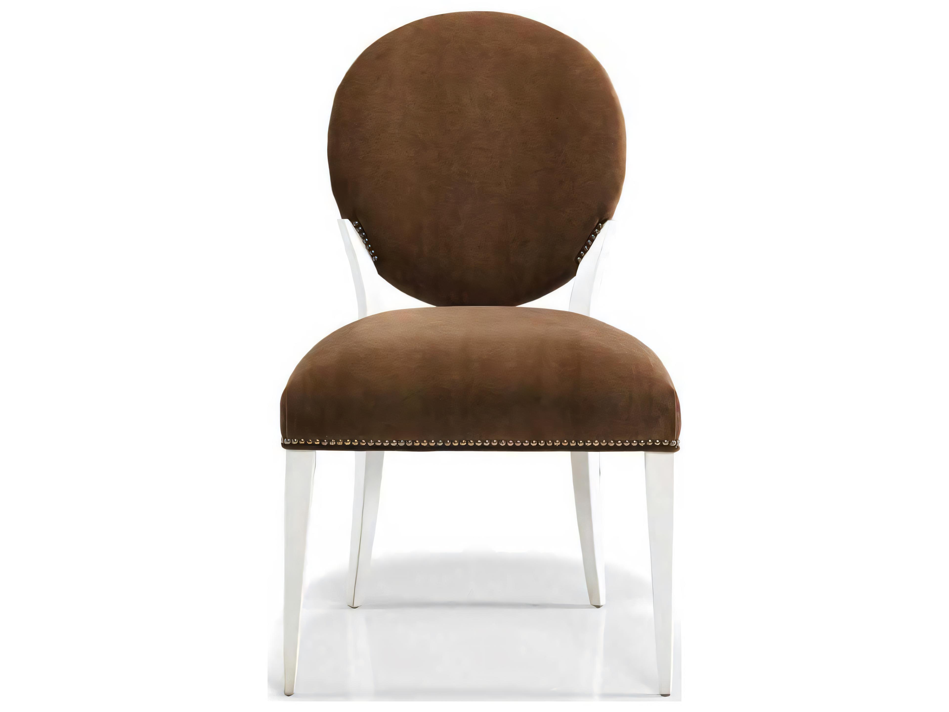 Hickory White Central Park Beech Wood Brown Upholstered Broadway Side Dining Chair