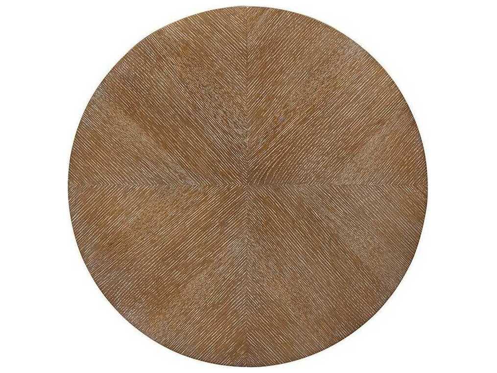 Hickory White Central Park Round Wood Vintage Grey Ray End Table