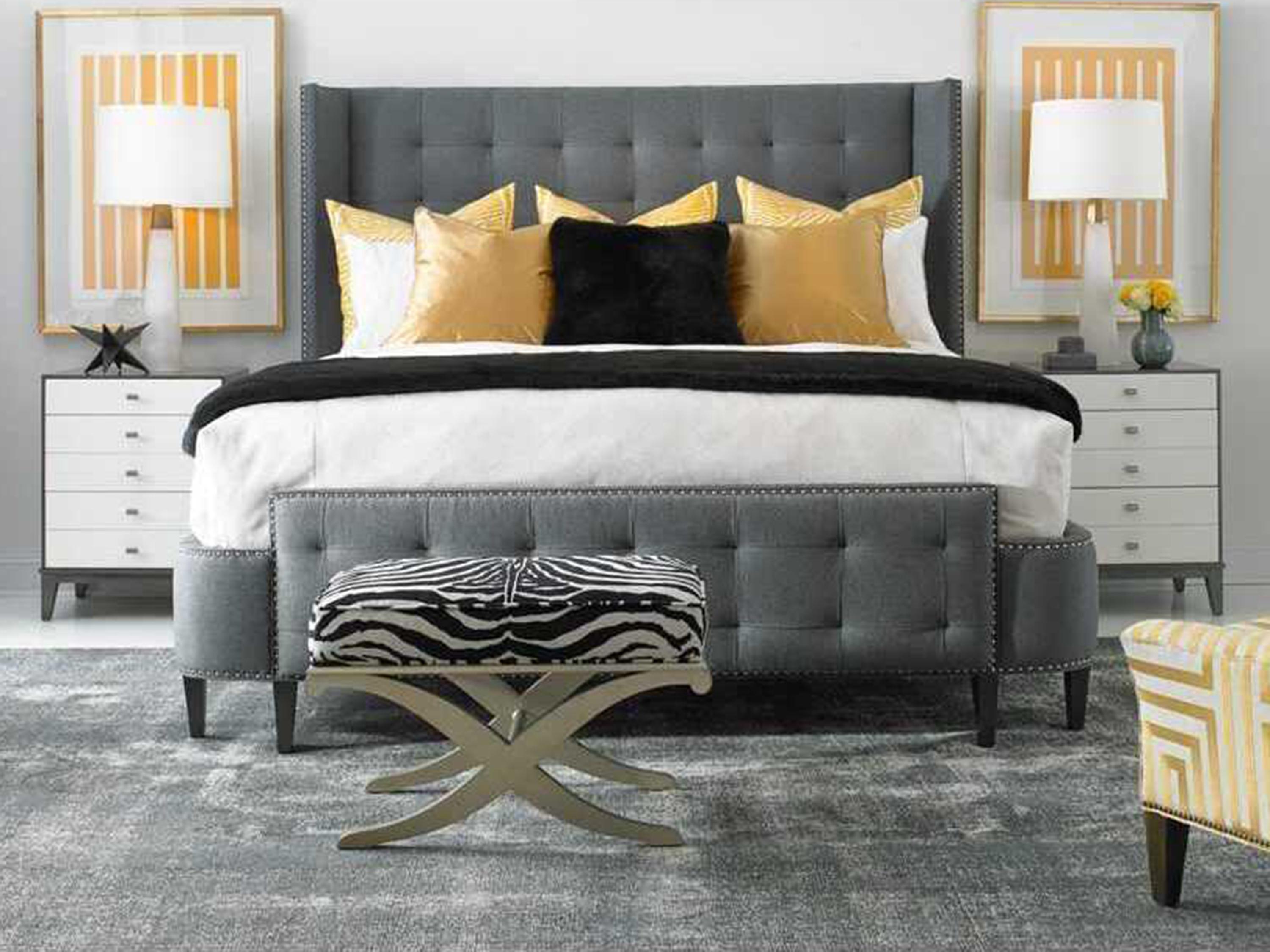 Hickory White Central Park Brown Maple Wood Upholstered Urban Park Panel Bed