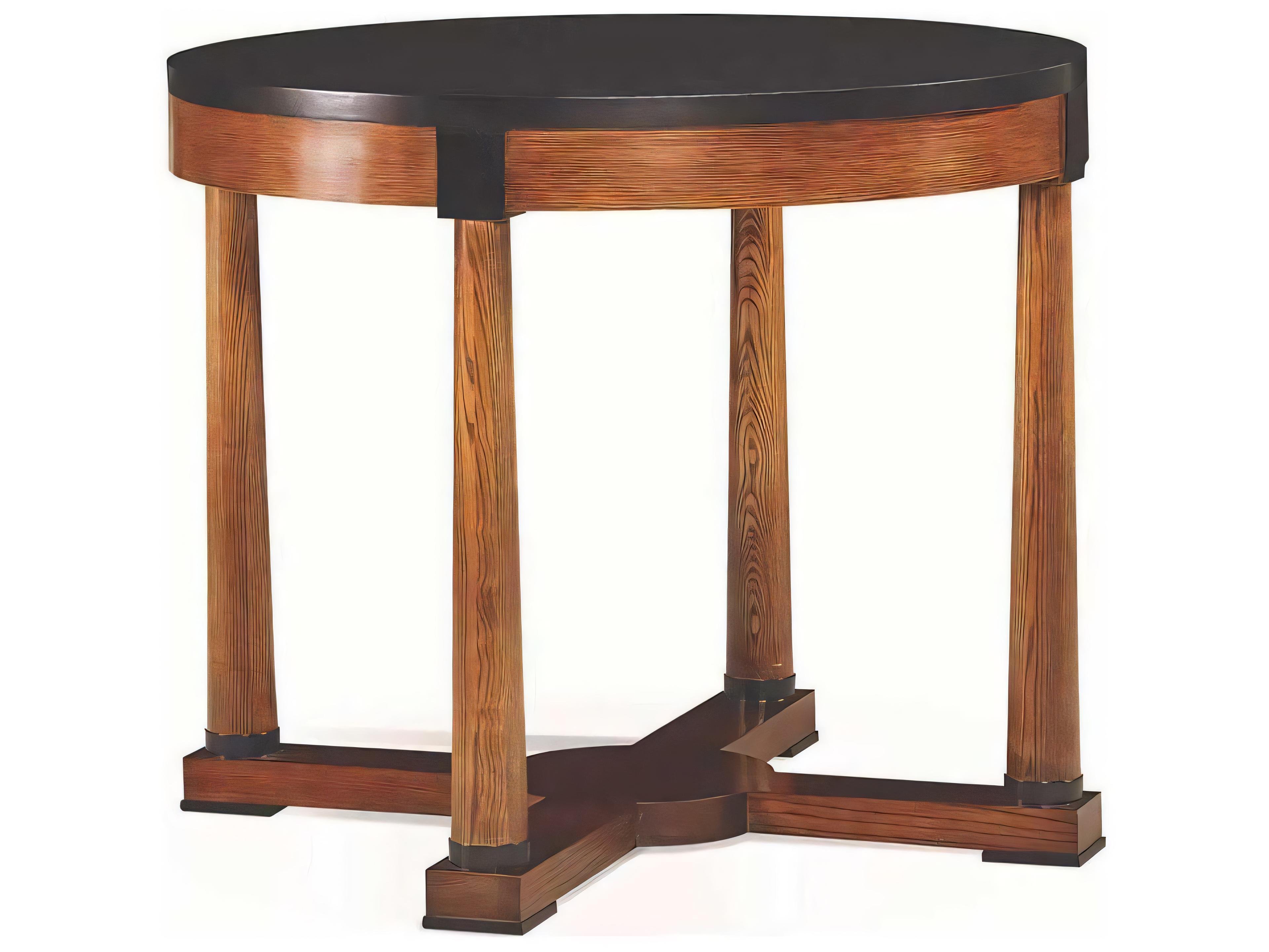 Hickory White Journey The World Round Wood Walnut Charleston Foyer End Table