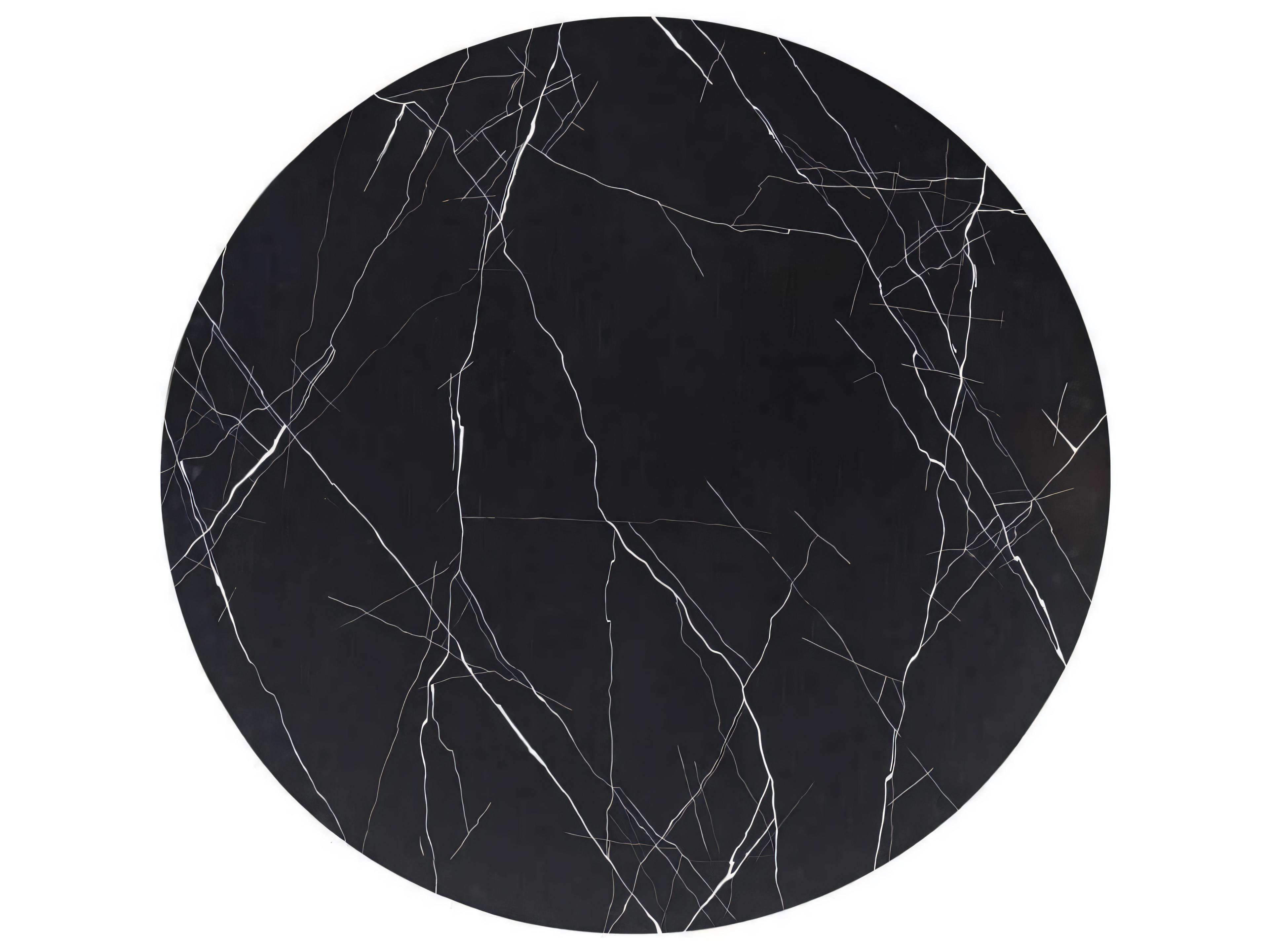 Hickory White Journey The World Round Stone Black Tie Lacquer End Table