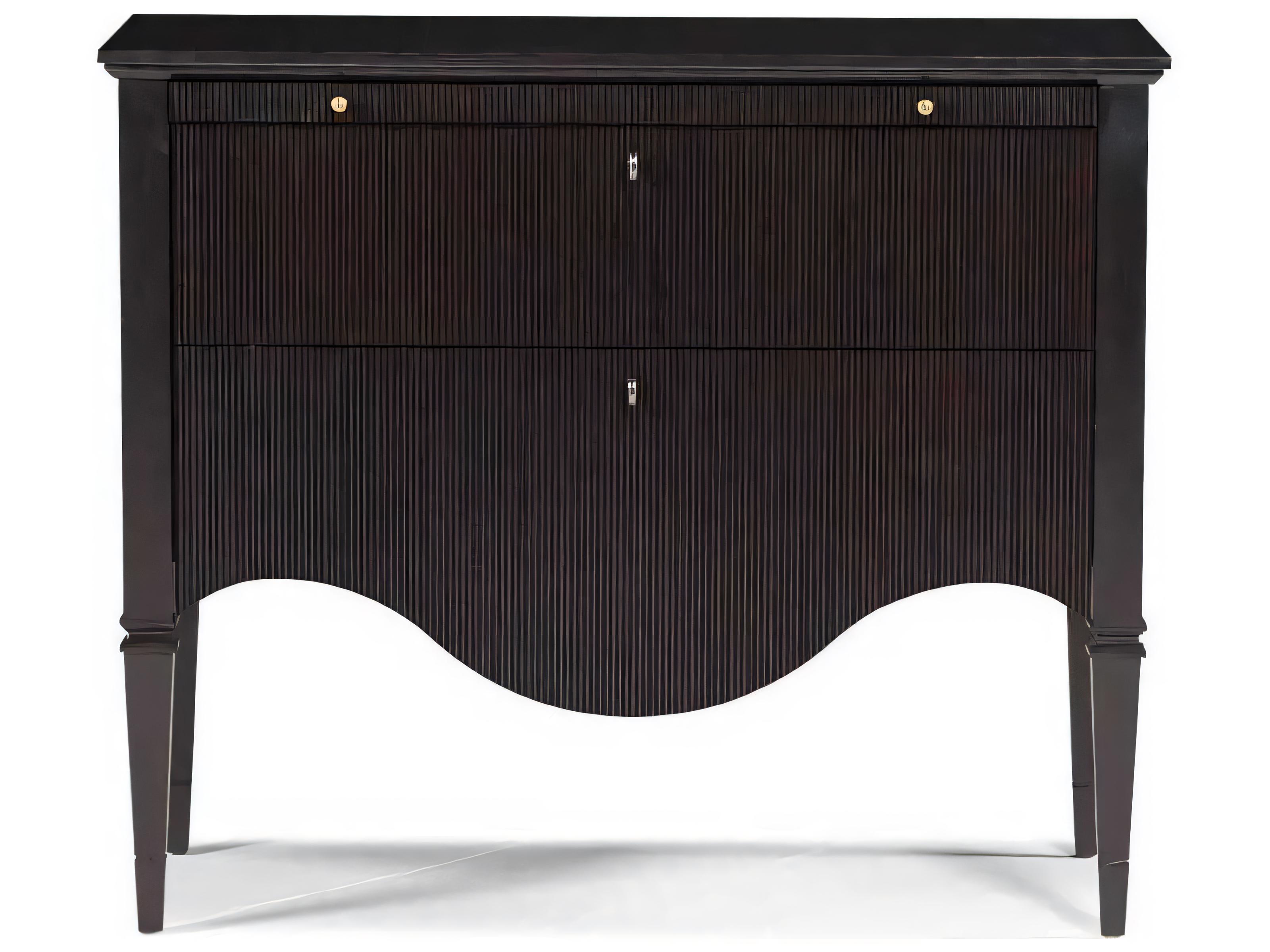 Hickory White Journey The World Black Tie Lacquer Maple Wood Accent Chest