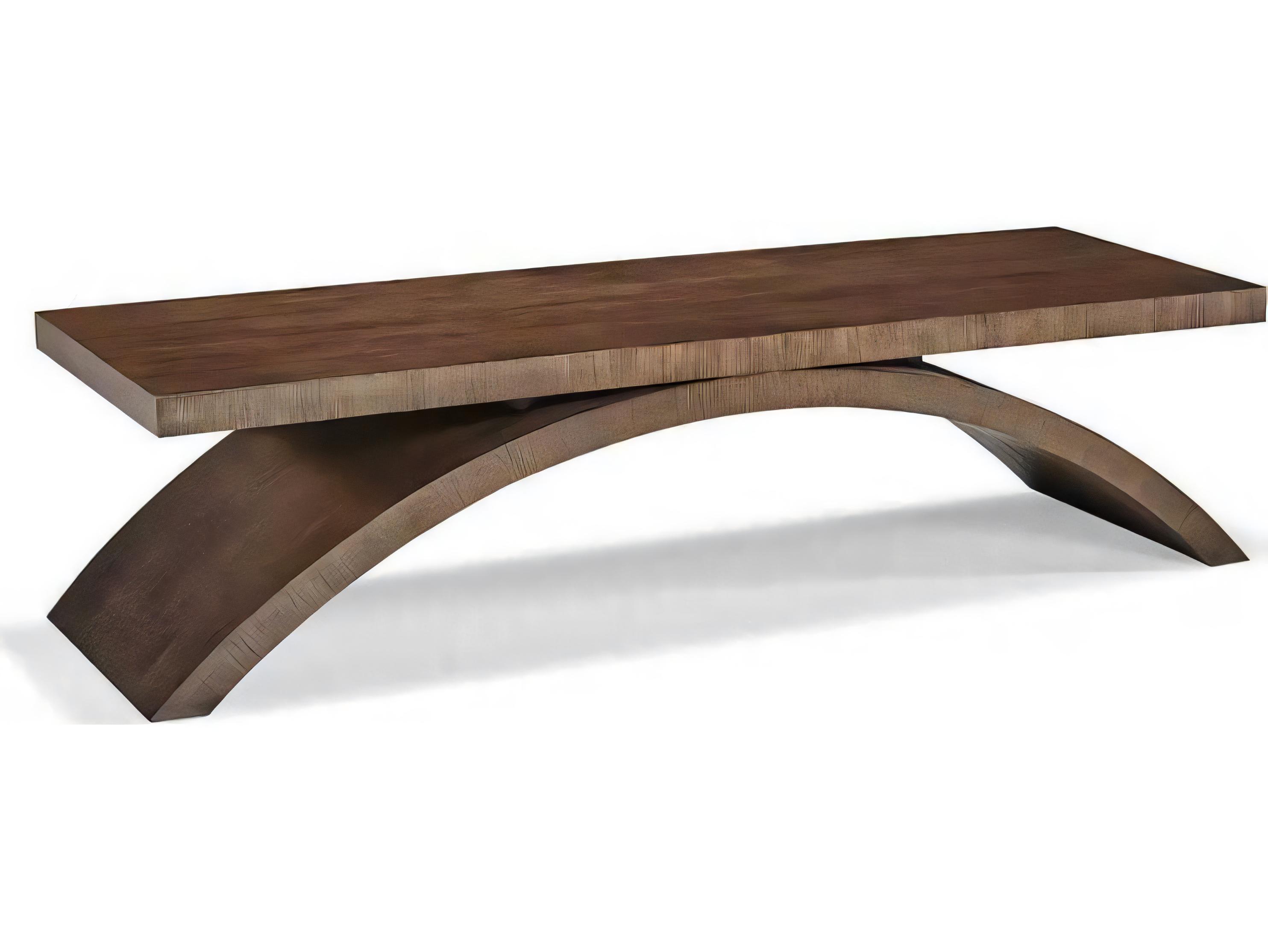 Hickory White Modern Retreat Rectangular Wood Walnut Coffee Table