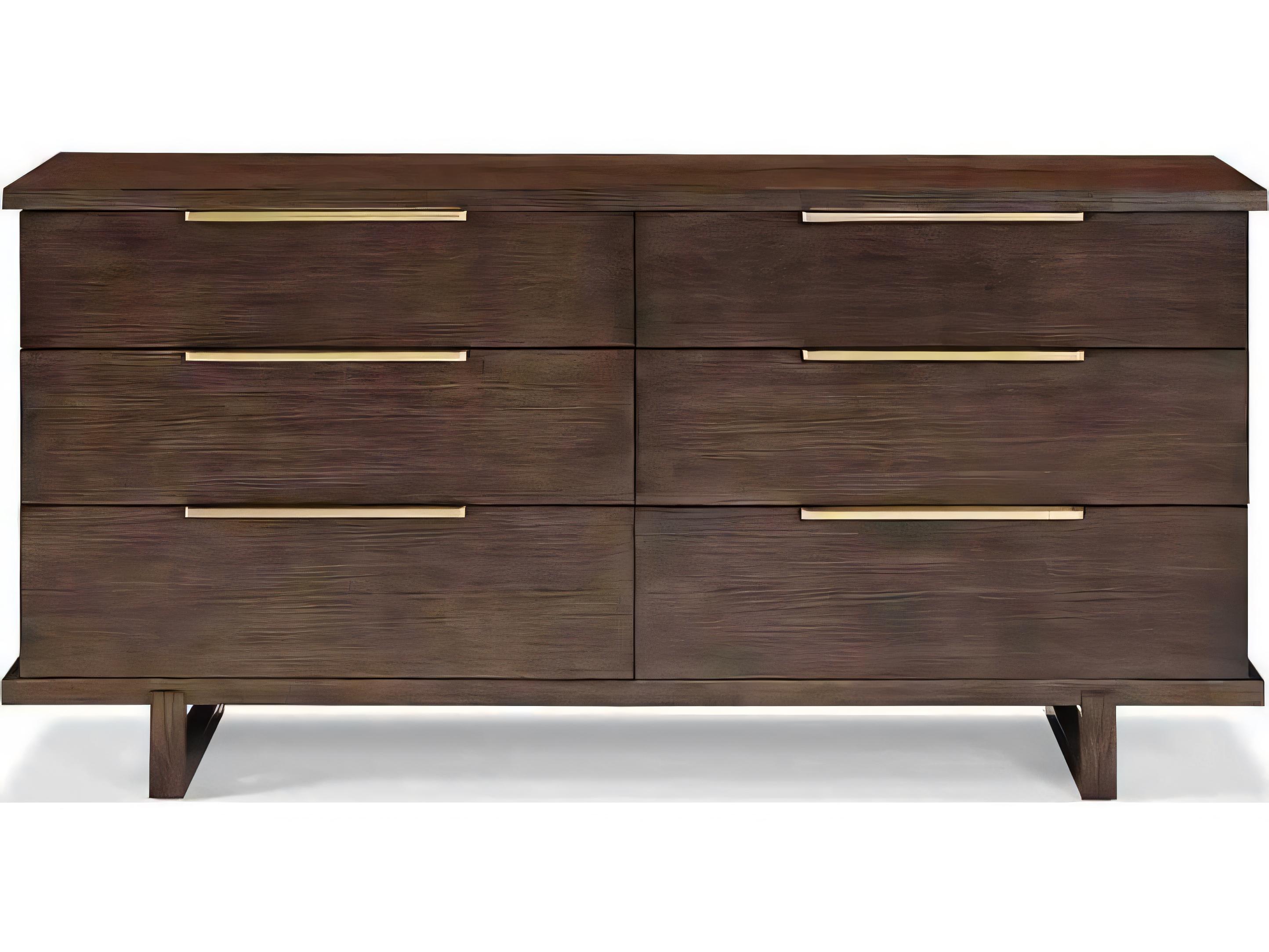 Hickory White Modern Retreat 6-Drawers Brown Ash Wood Double Dresser
