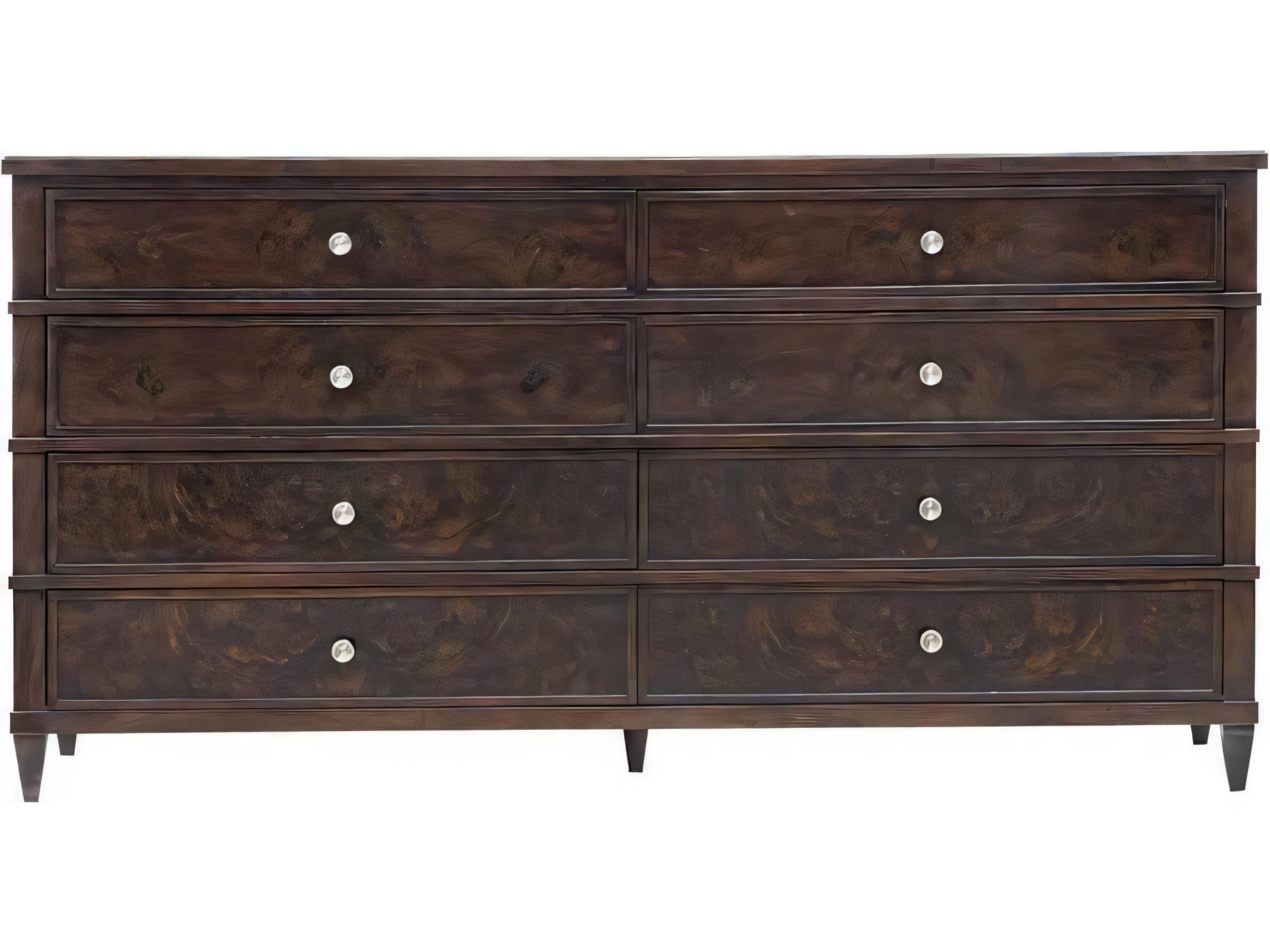 Hickory White Artifex Vuitton Brown 8-Drawer Monet Double Dresser
