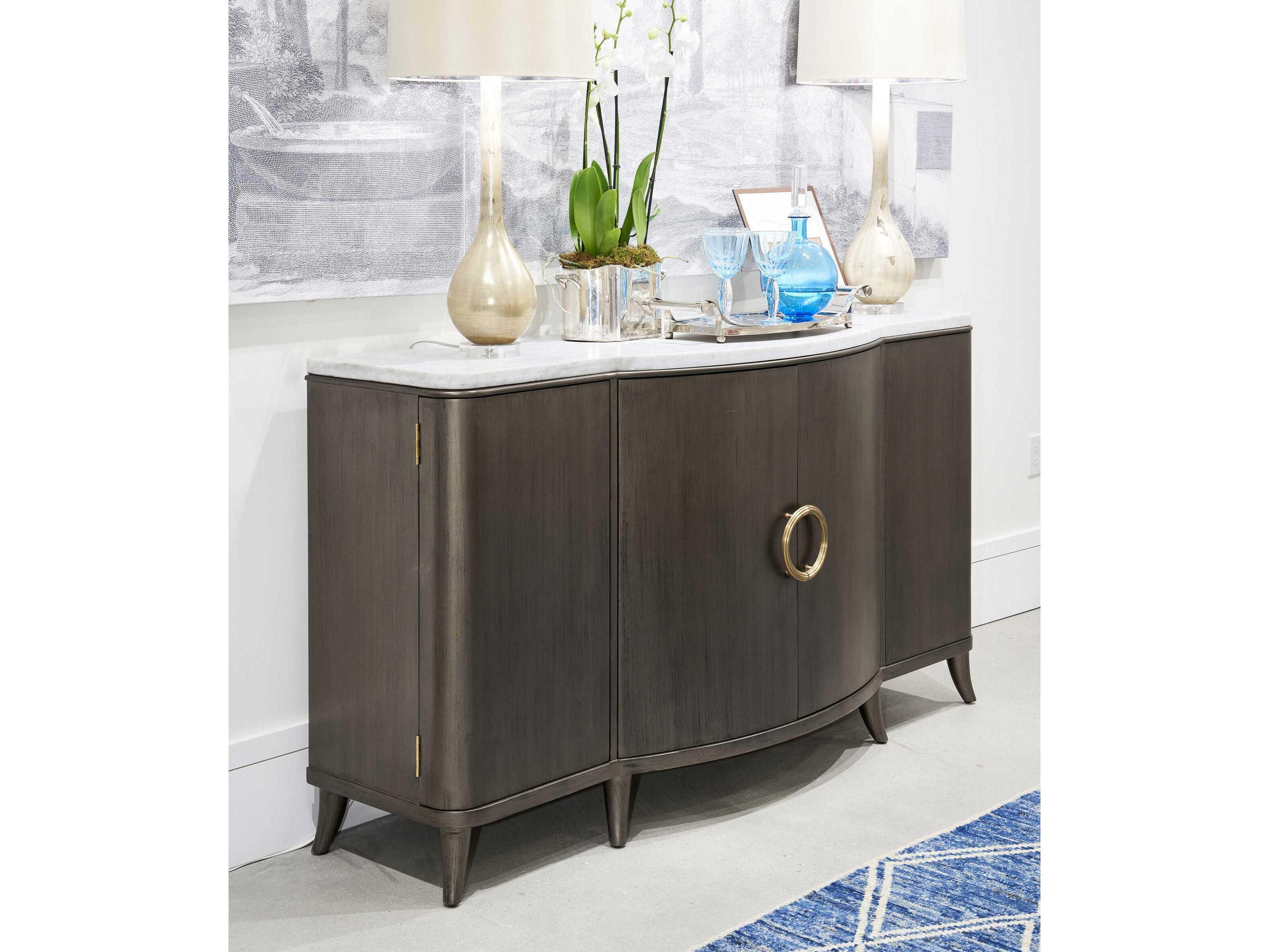 Hickory White Novella 69" Cherry Wood Night Graphite Sideboard