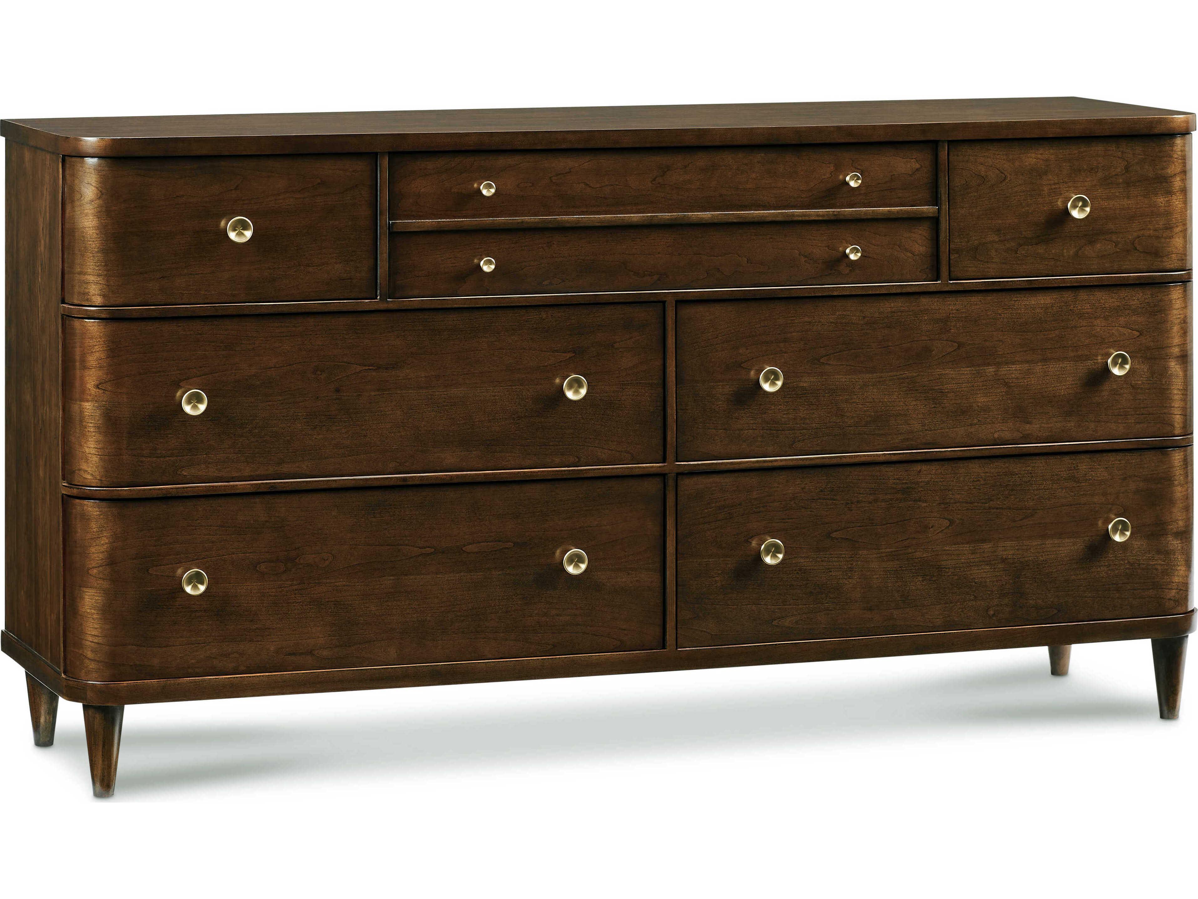 Hickory White Novella Brown Cherry Wood 8-Drawer Double Dresser