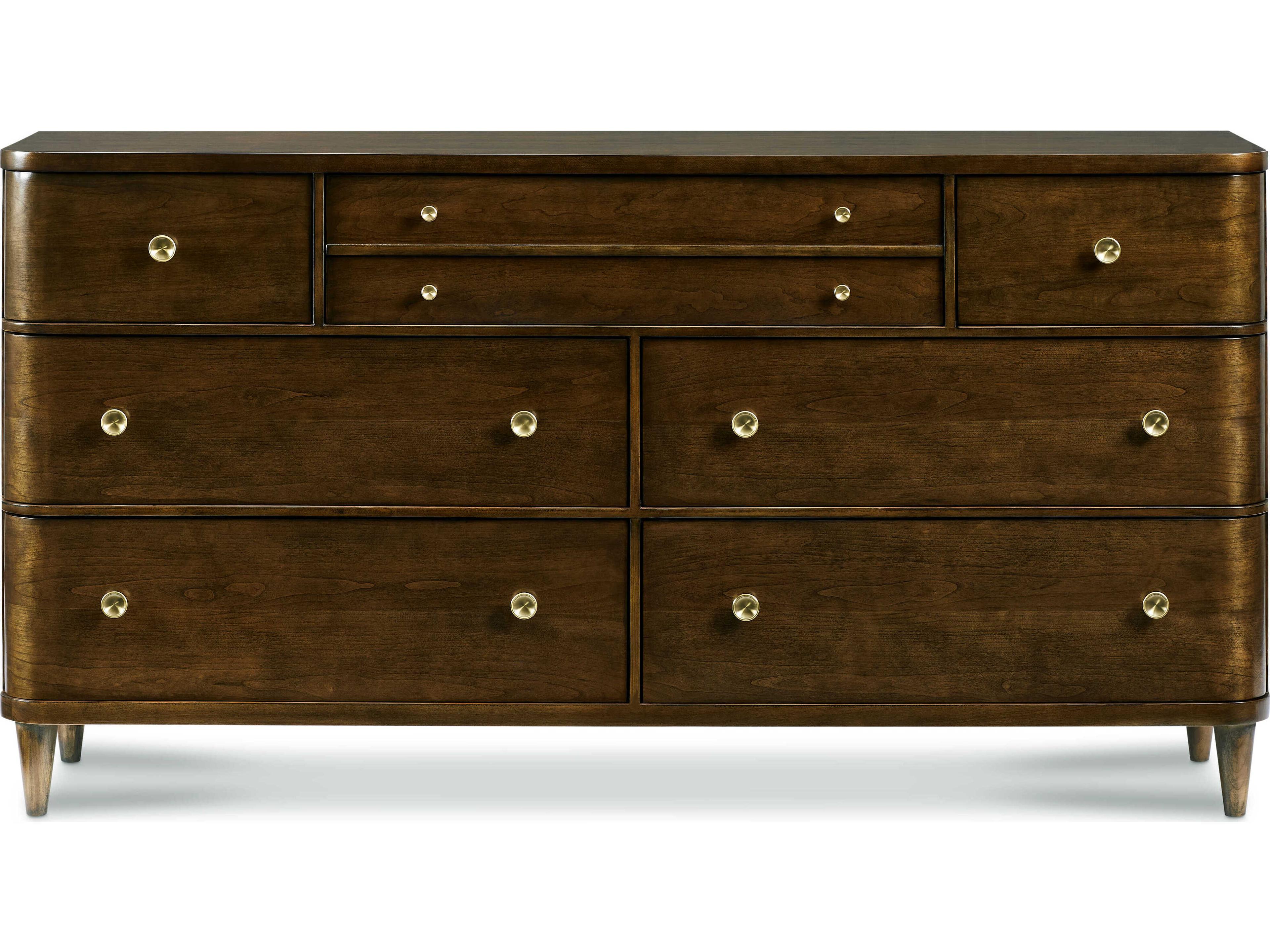 Hickory White Novella Brown Cherry Wood 8-Drawer Double Dresser