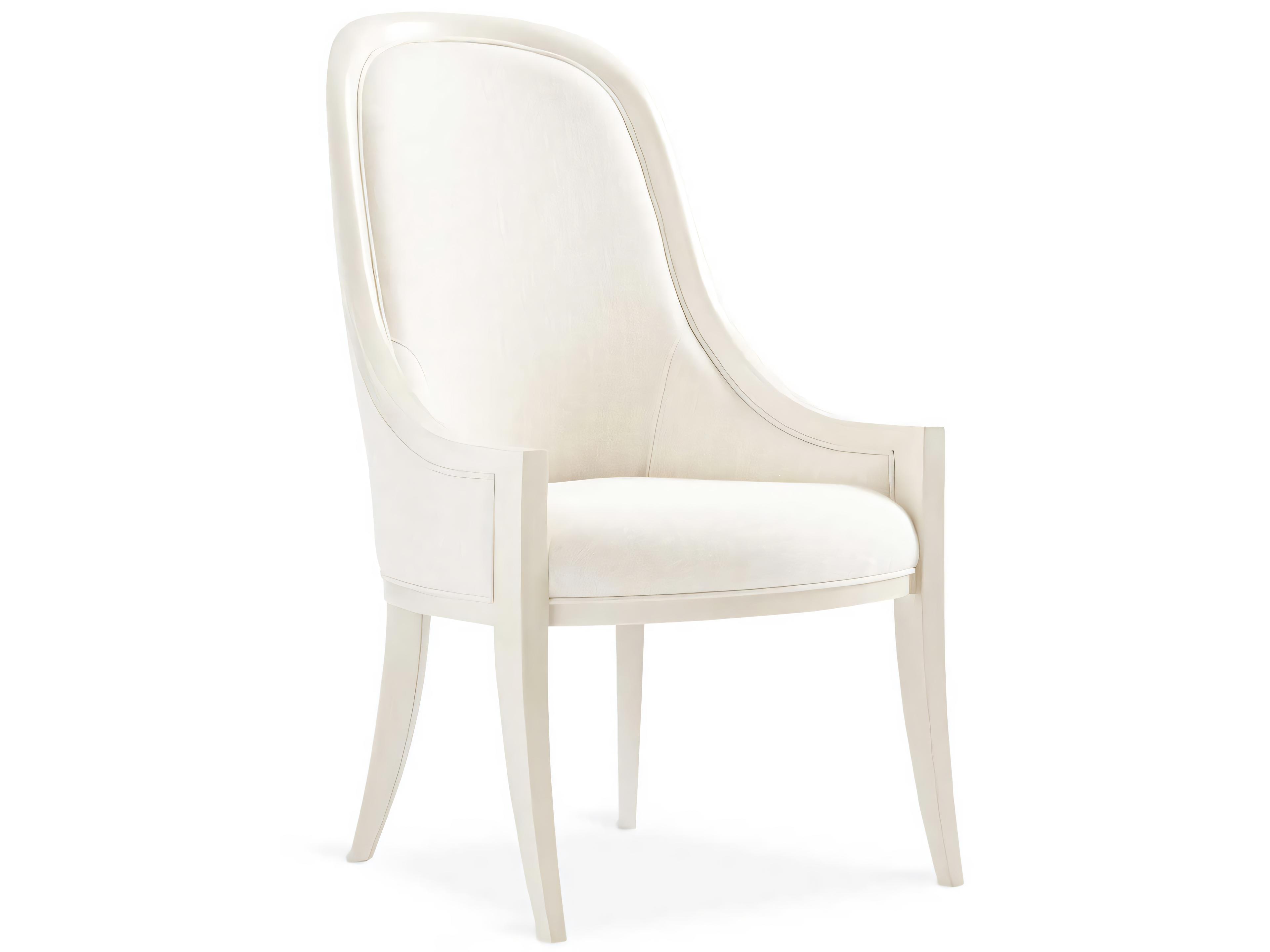 Hickory White Novella Cherry Wood Upholstered Arm Dining Chair