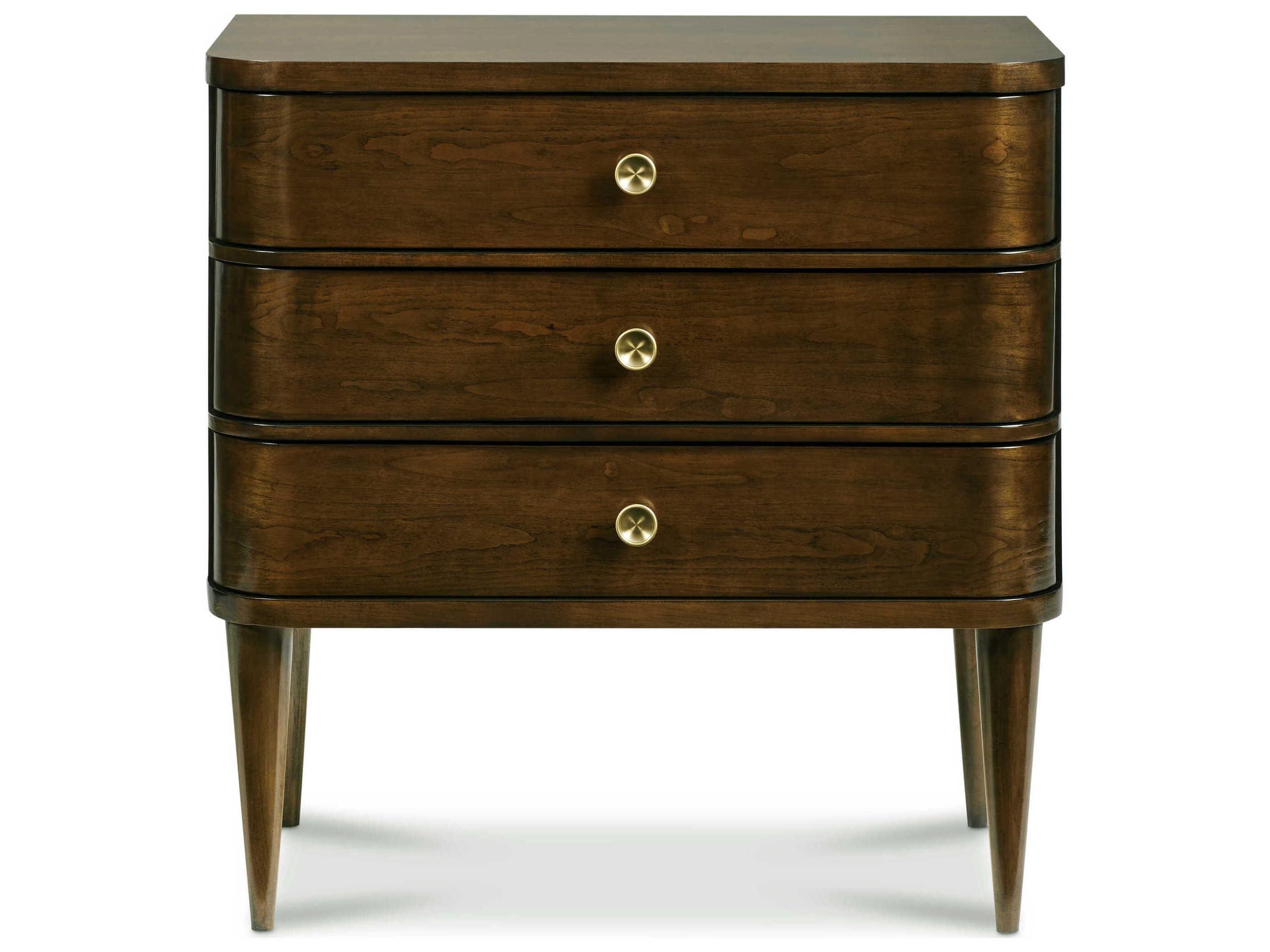 Hickory White Novella 3-Drawers Brown Cherry Wood Nightstand
