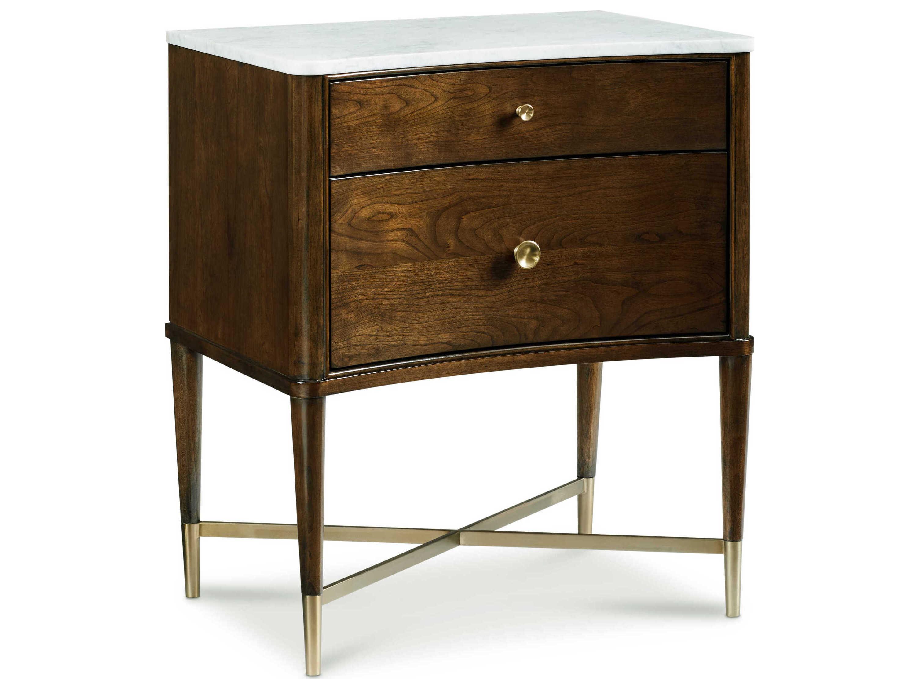Hickory White Novella 2-Drawers Cherry Wood Nightstand