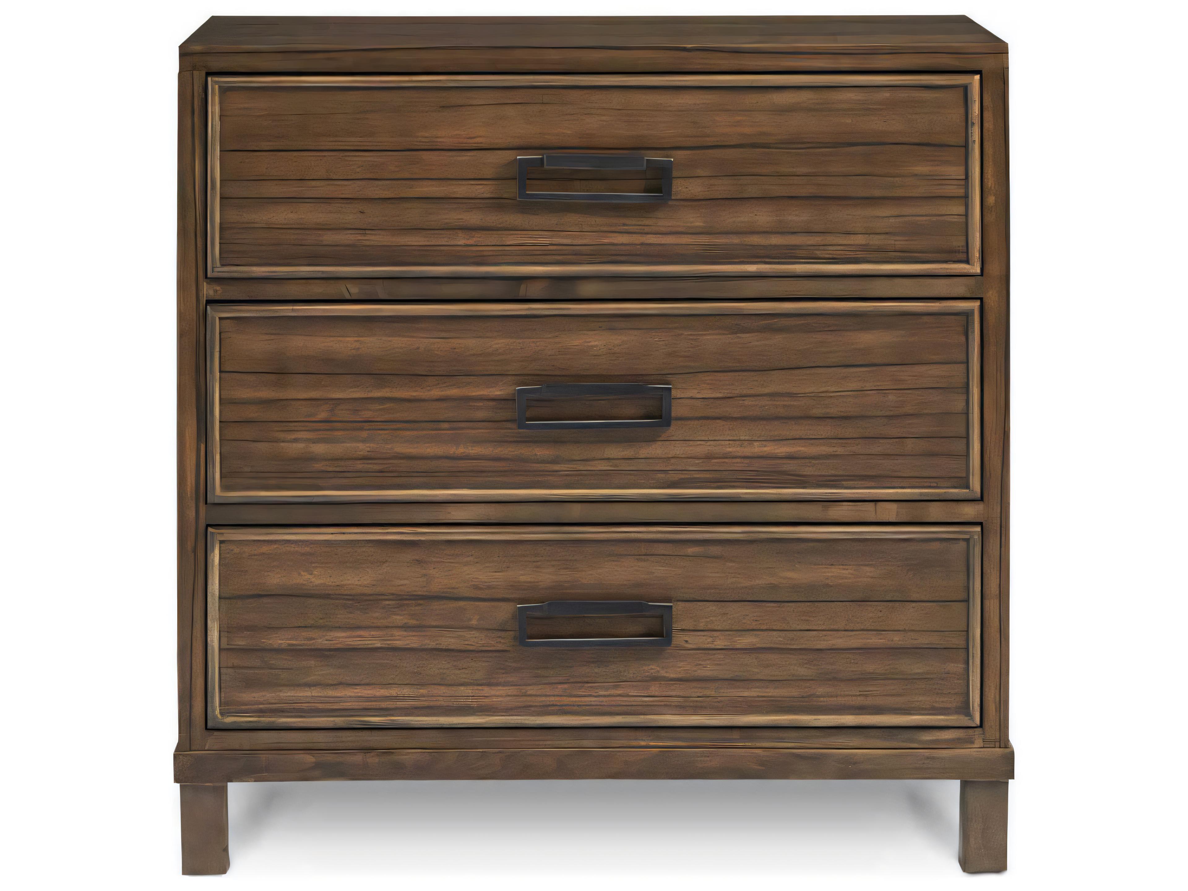 Hickory White Courtland 3-Drawers Brown Alder Wood Nightstand