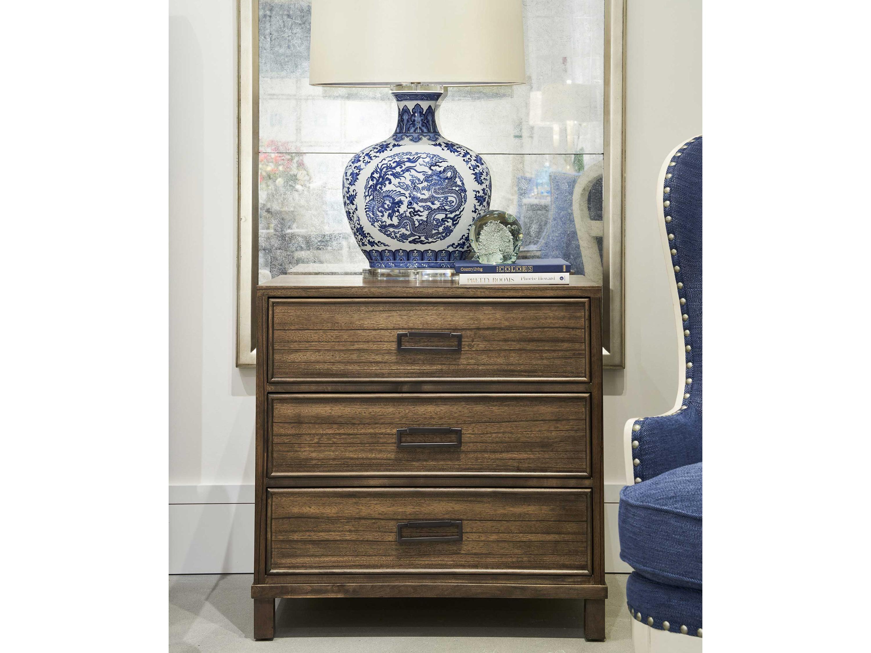 Hickory White Courtland 3-Drawers Brown Alder Wood Nightstand