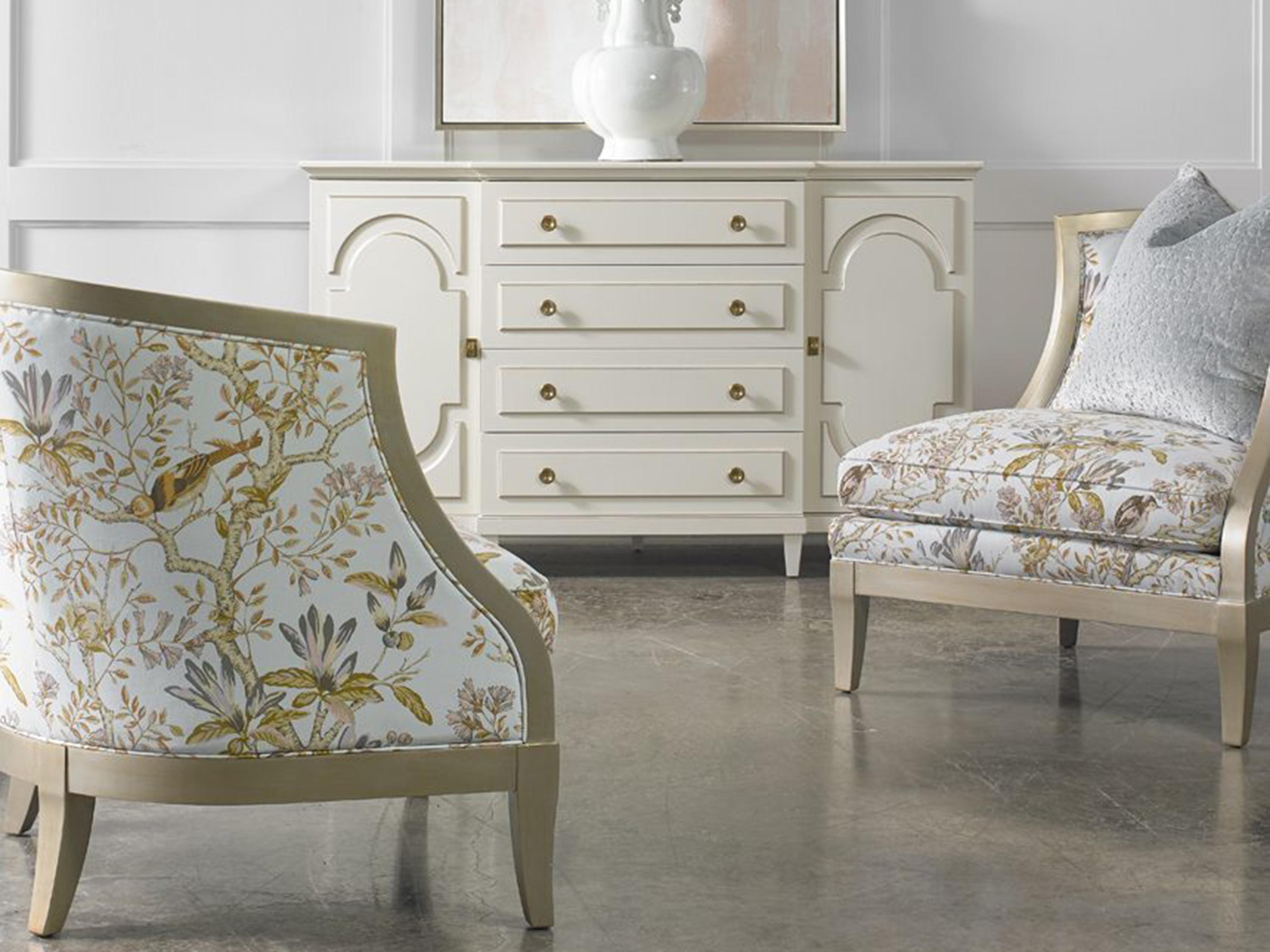 Hickory White Custom Elements Upholstery Fabric RAF Accent Chair