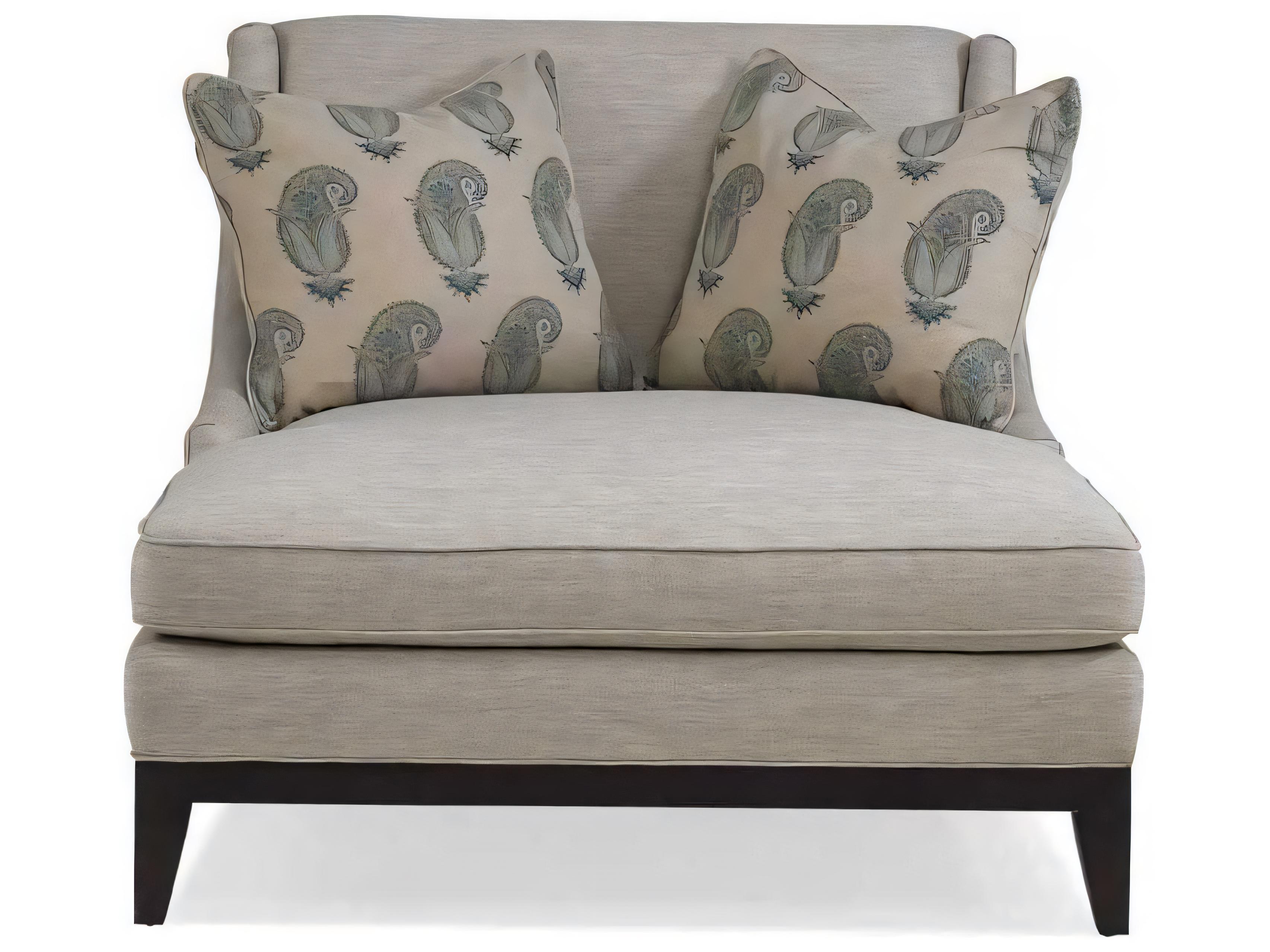 Hickory White Custom Elements Upholstery Ebony Gray Upholstered Chaise