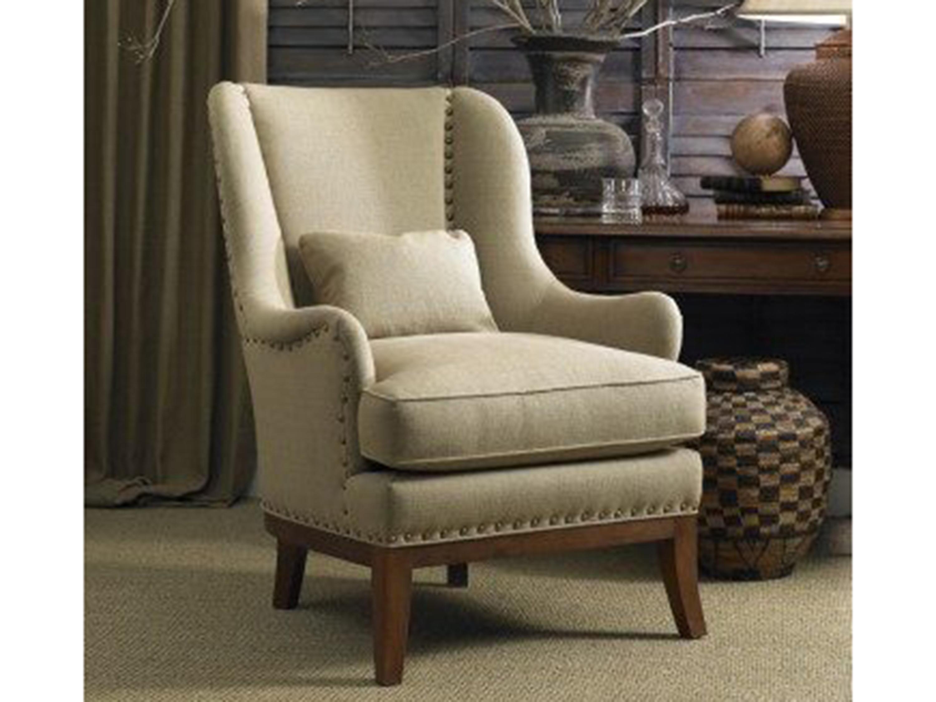 Hickory White Custom Elements Upholstery Fabric Wing Accent Chair