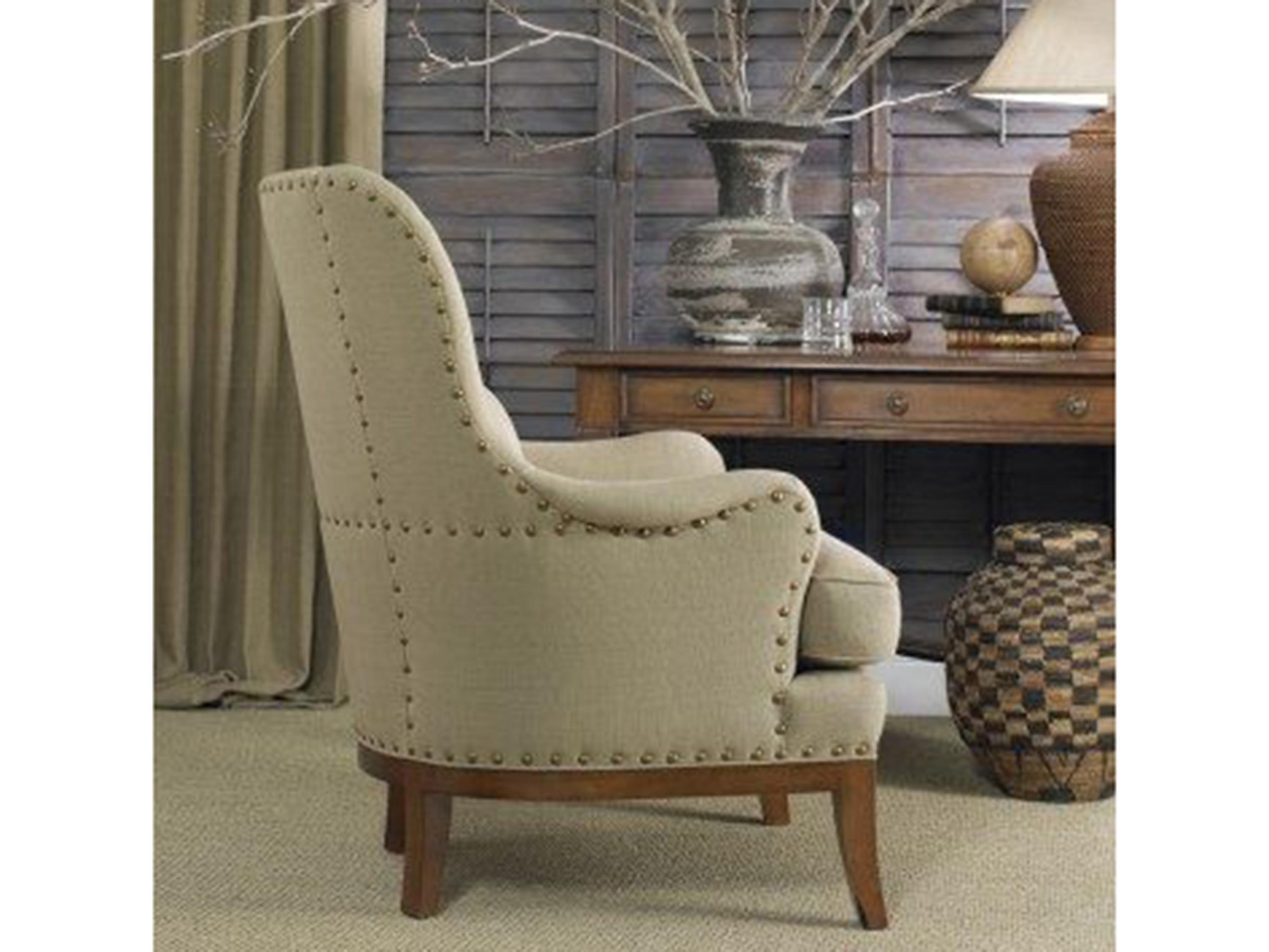 Hickory White Custom Elements Upholstery Fabric Wing Accent Chair