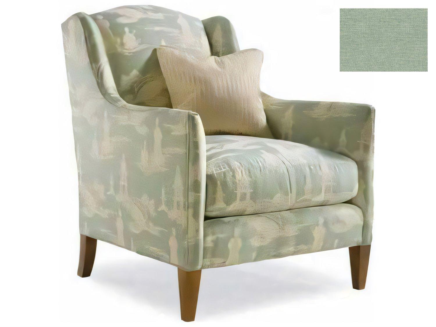 Hickory White Custom Elements Upholstery Green Fabric Accent Chair