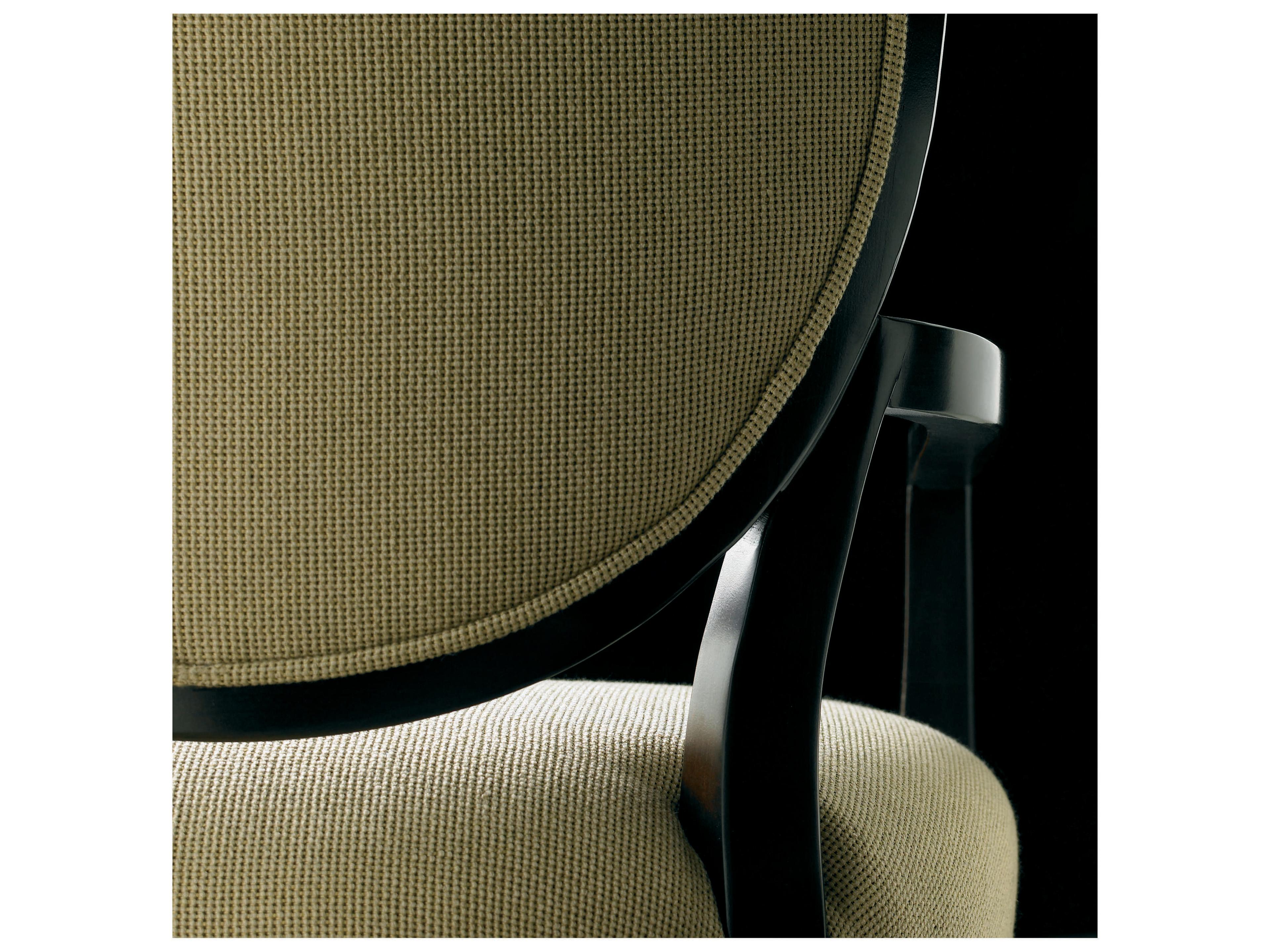 Hickory White Stratos Beech Wood Upholstered Katie Oval Back Arm Dining Chair