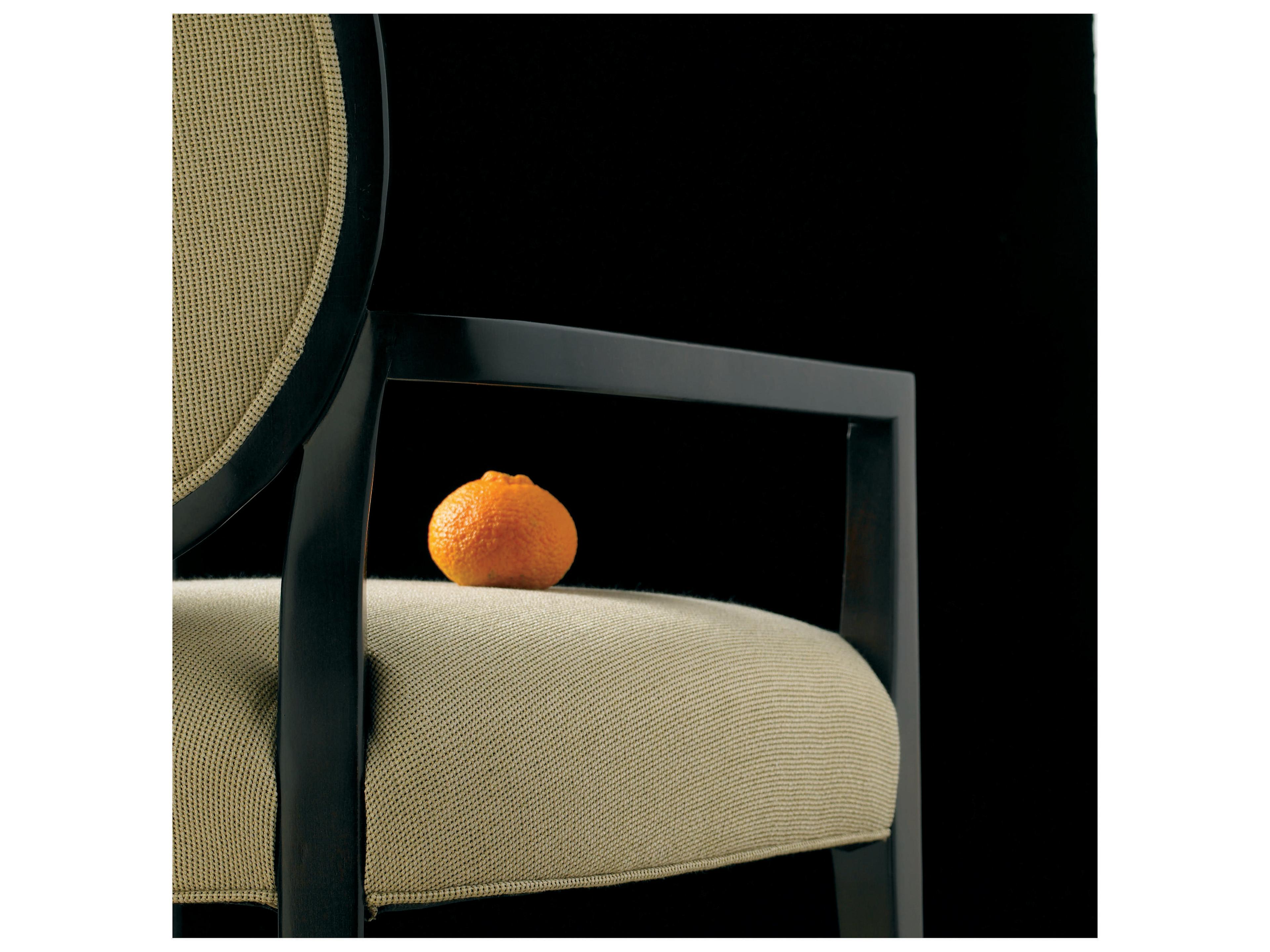 Hickory White Stratos Beech Wood Upholstered Katie Oval Back Arm Dining Chair