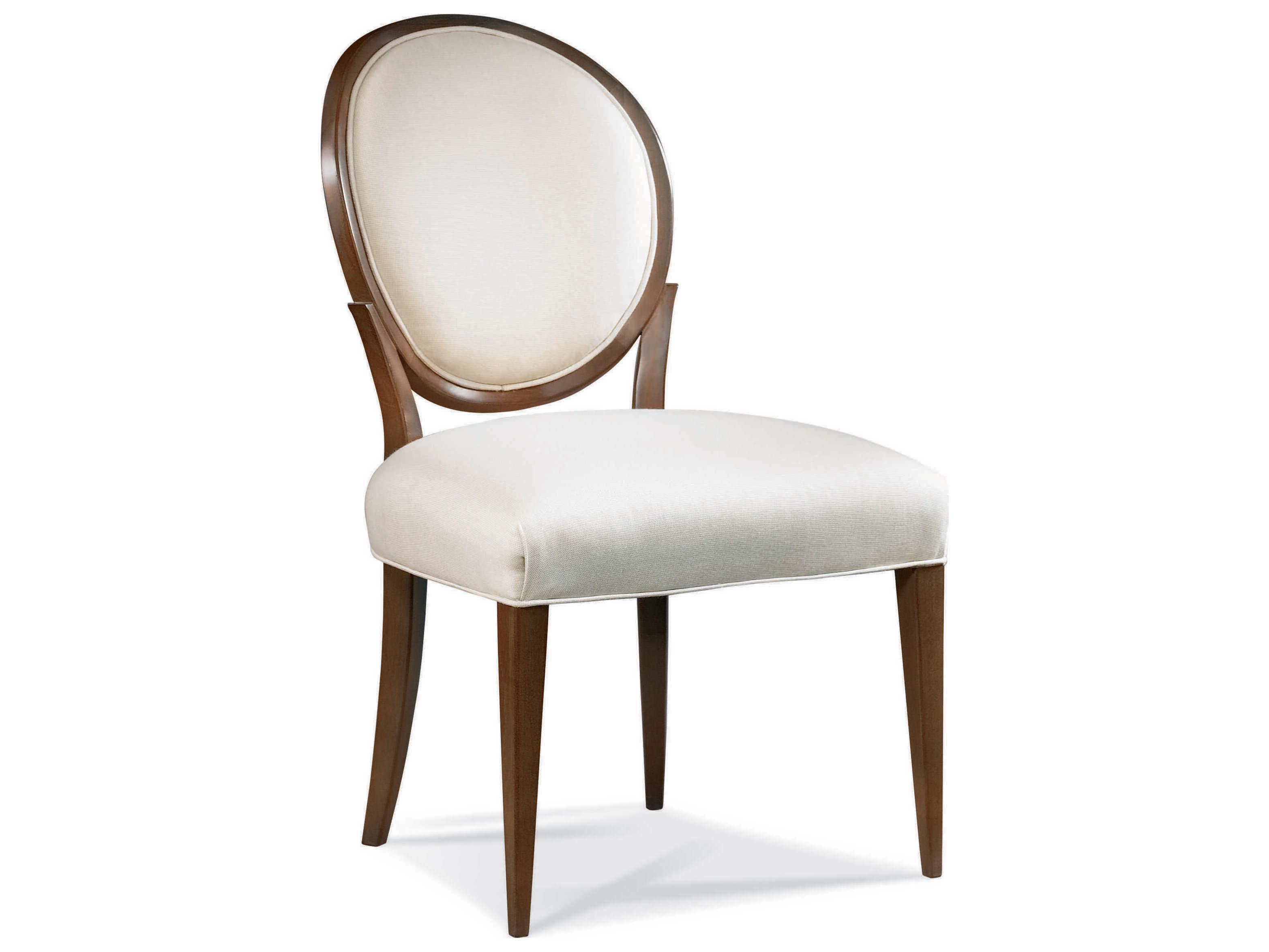 Hickory White Stratos Black Beech Wood Upholstered Katie Oval Back Side Dining Chair