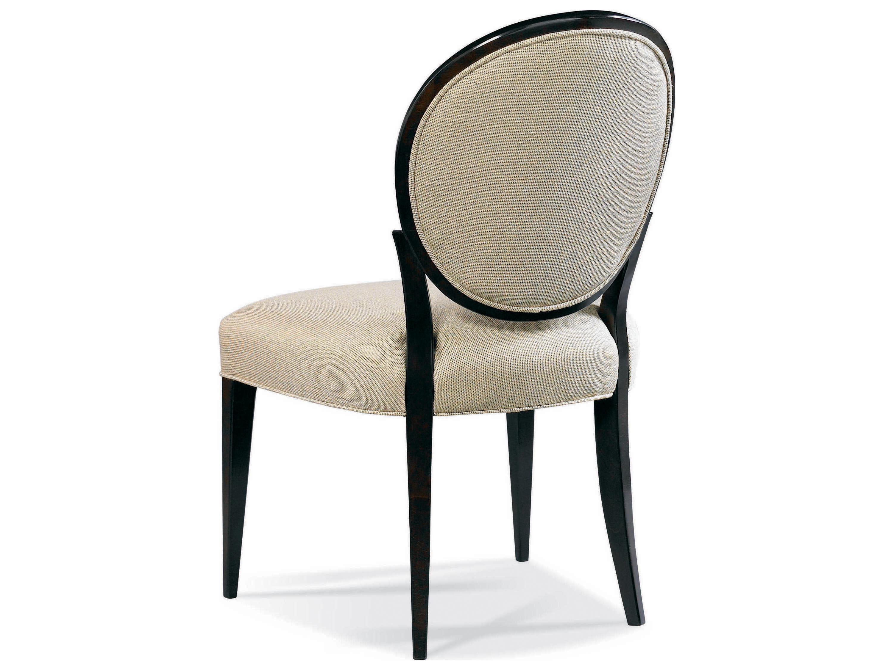 Hickory White Stratos Black Beech Wood Upholstered Katie Oval Back Side Dining Chair