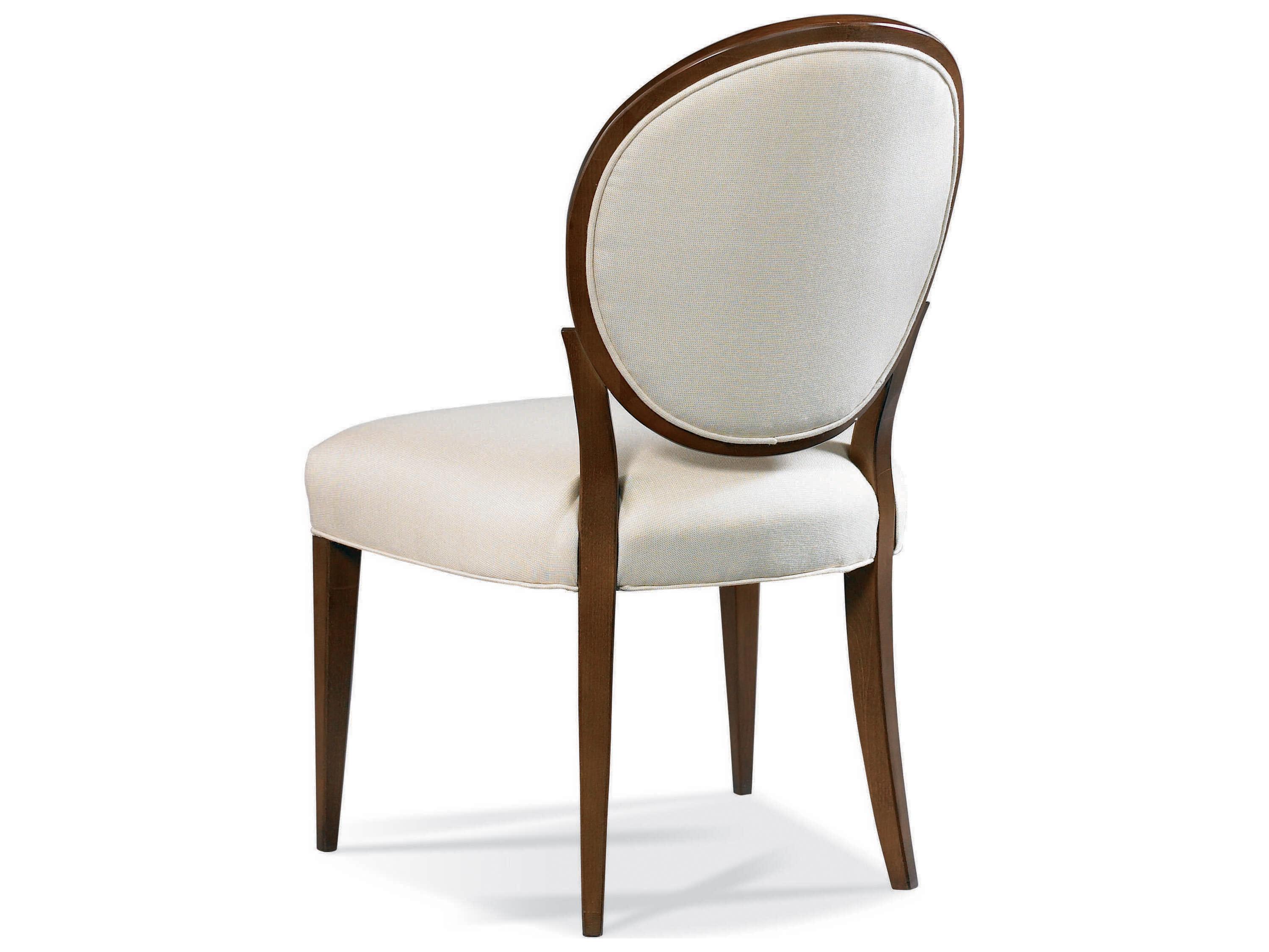 Hickory White Stratos Katie Black Beech Wood Upholstered Oval Back Side Dining Chair