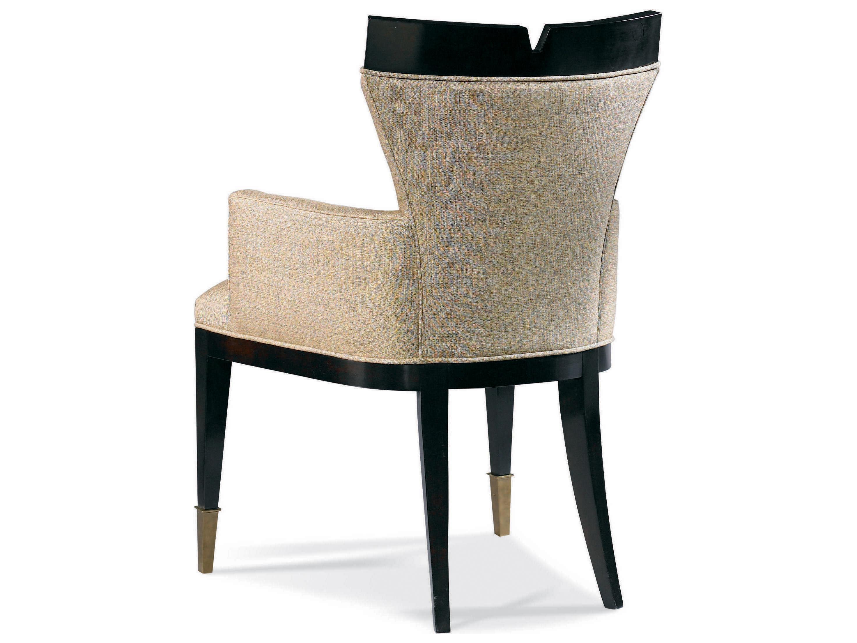 Hickory White Stratos Beech Wood Beige Upholstered Asheton Arm Dining Chair