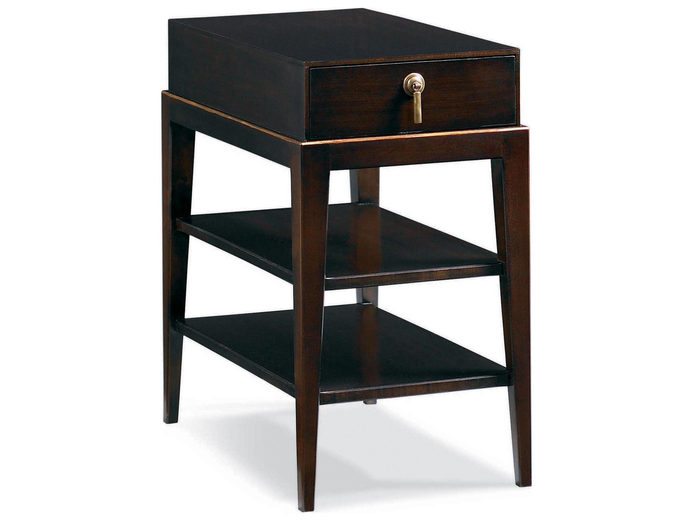 Hickory White Stratos Rectangular Wood Sable End Table