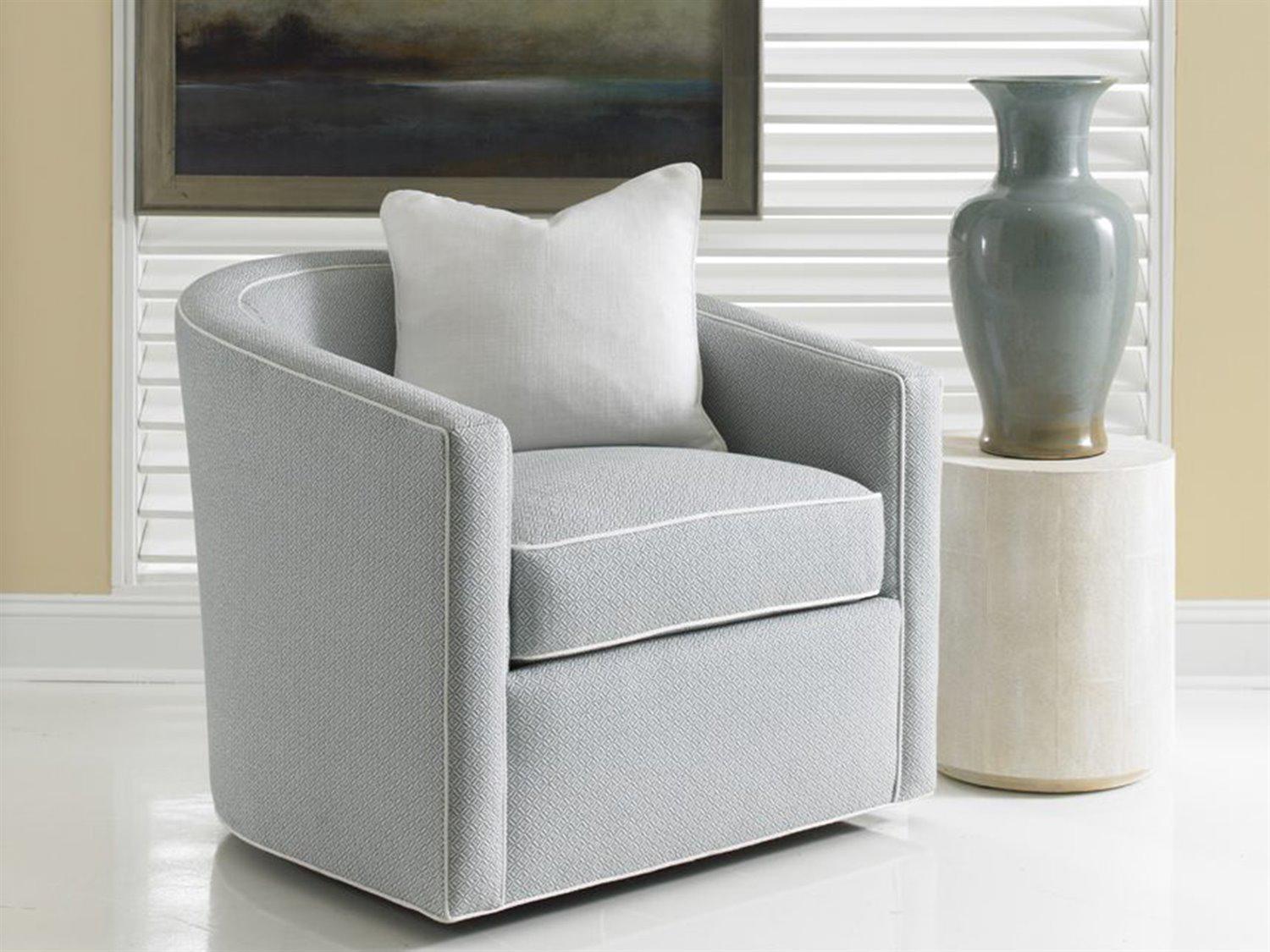 Hickory White Custom Elements Upholstery Swivel Fabric Accent Chair