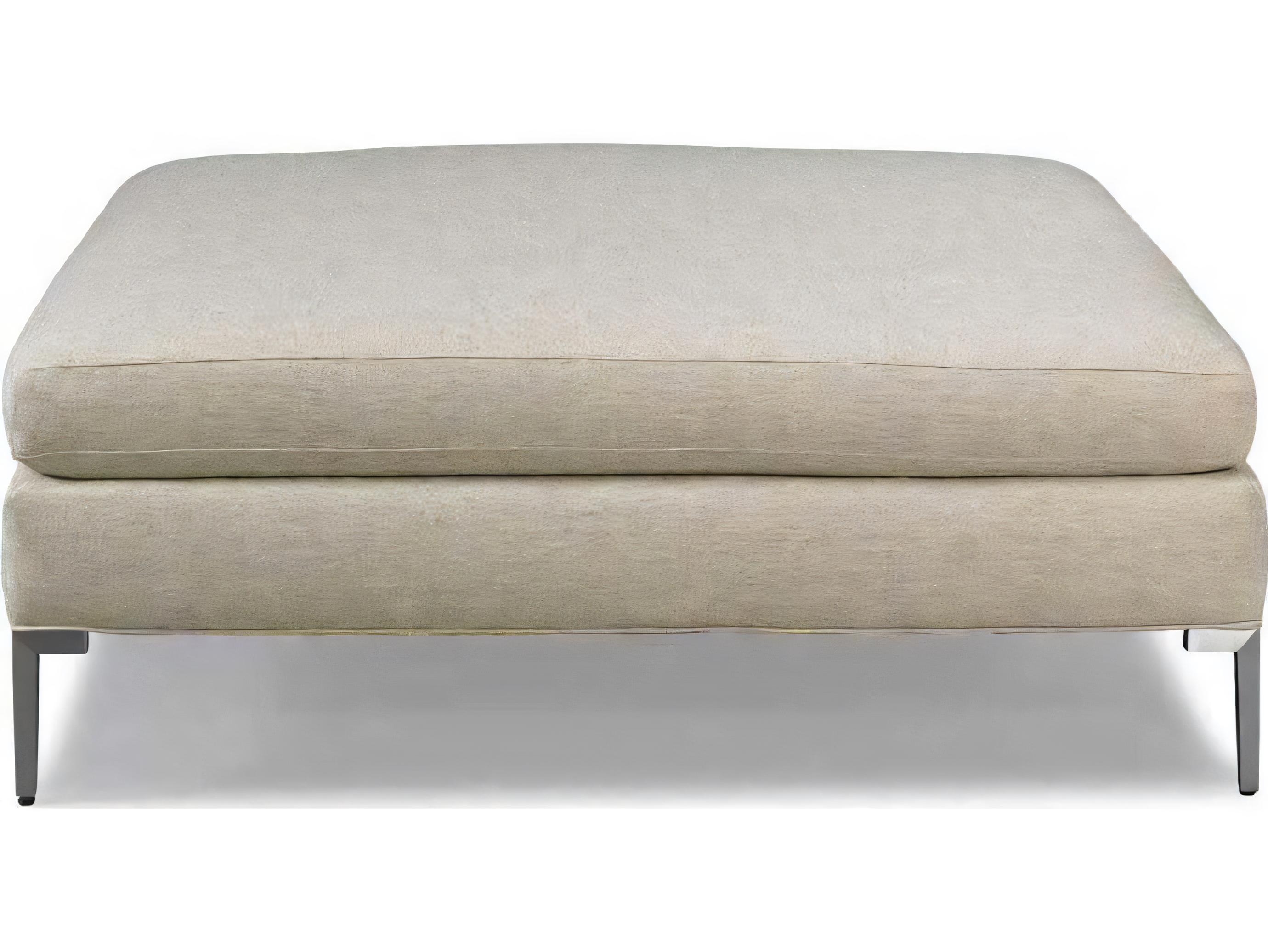Hickory White Custom Elements Upholstery Beige Upholstered Gibbs Ottoman