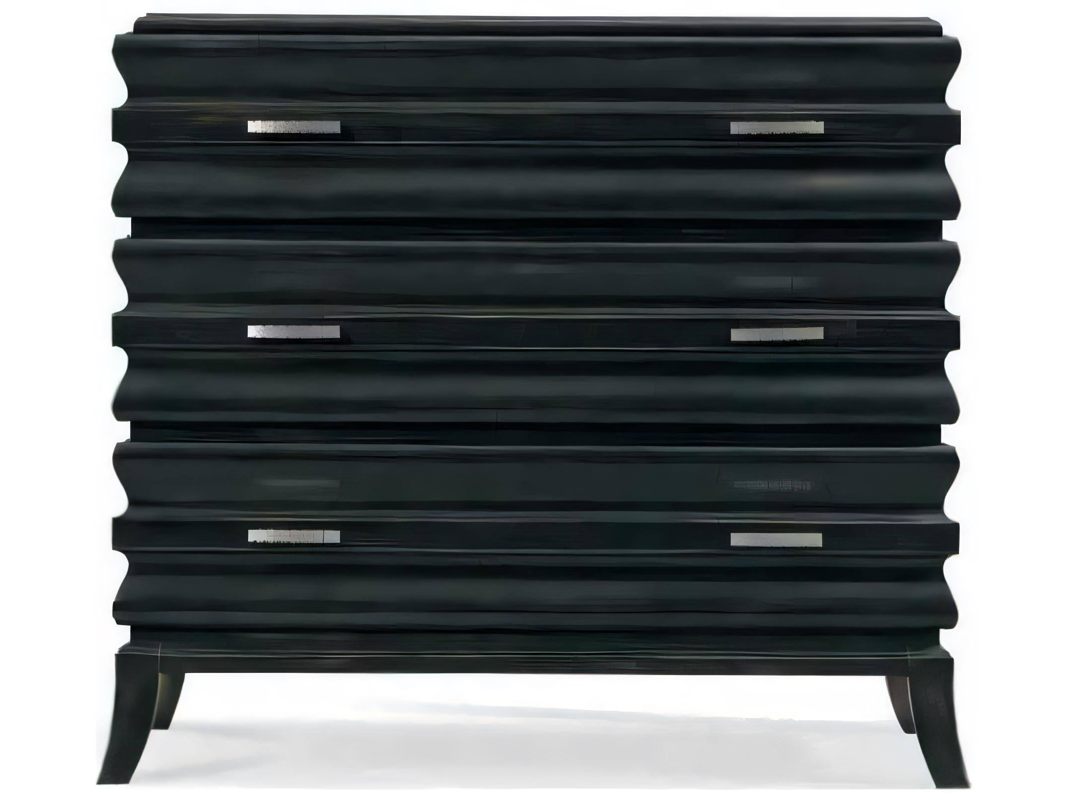 Hickory White Transitions 3-Drawers Black Cherry Wood Nightstand