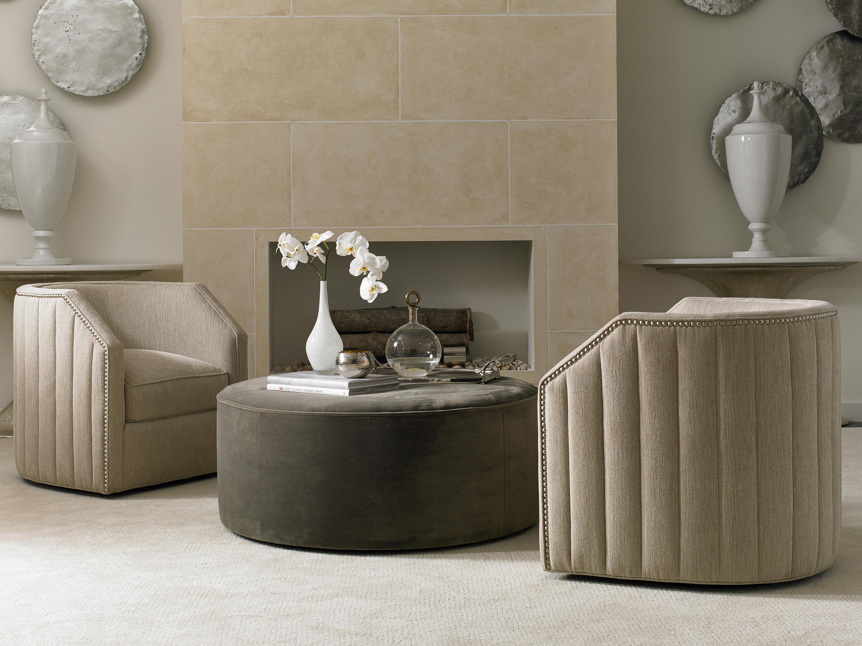 Hickory White Orion Swivel Fabric Accent Chair