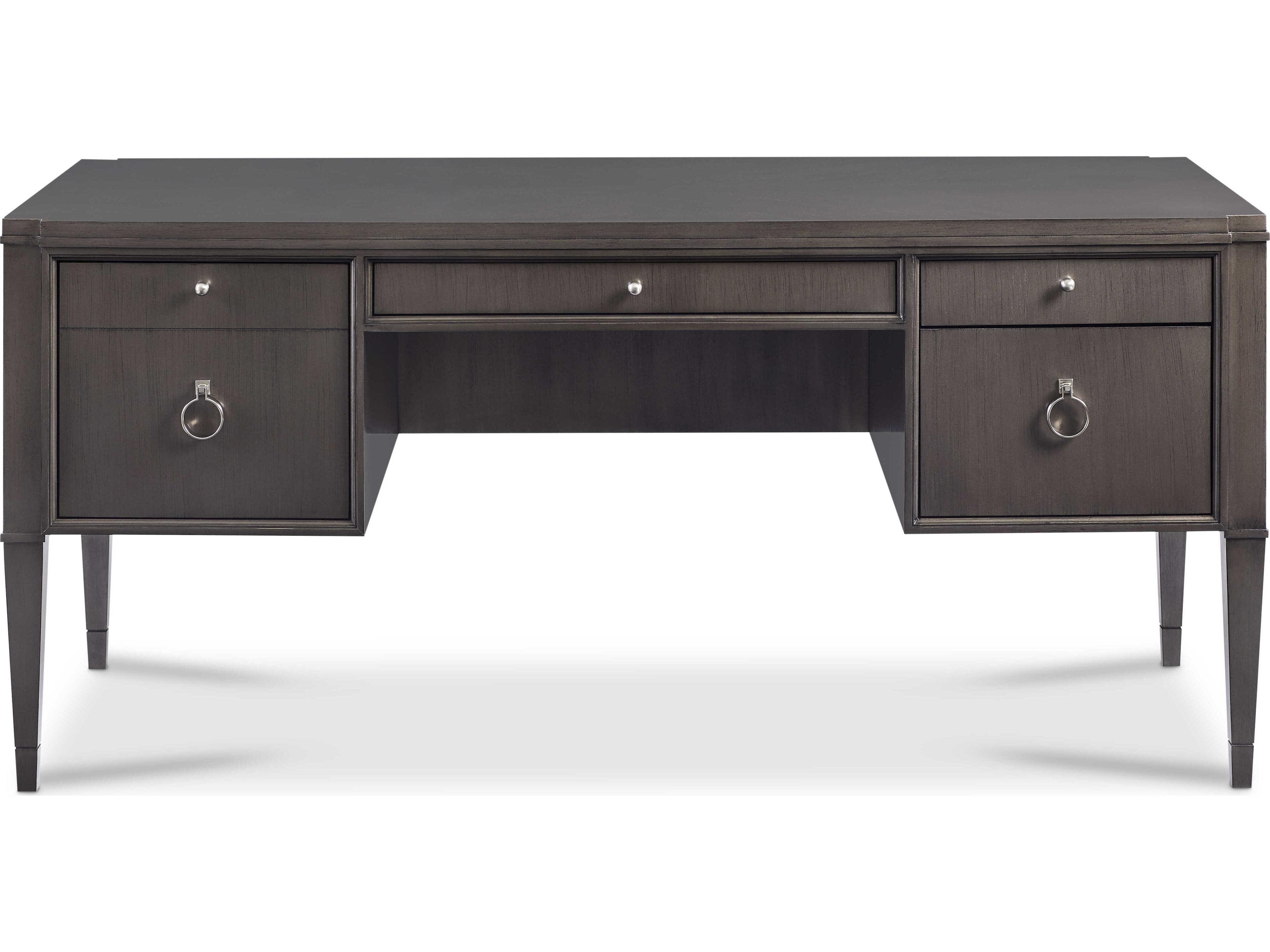 Hickory White Reimagine Black Nickel Brown Maple Wood Writing Desk