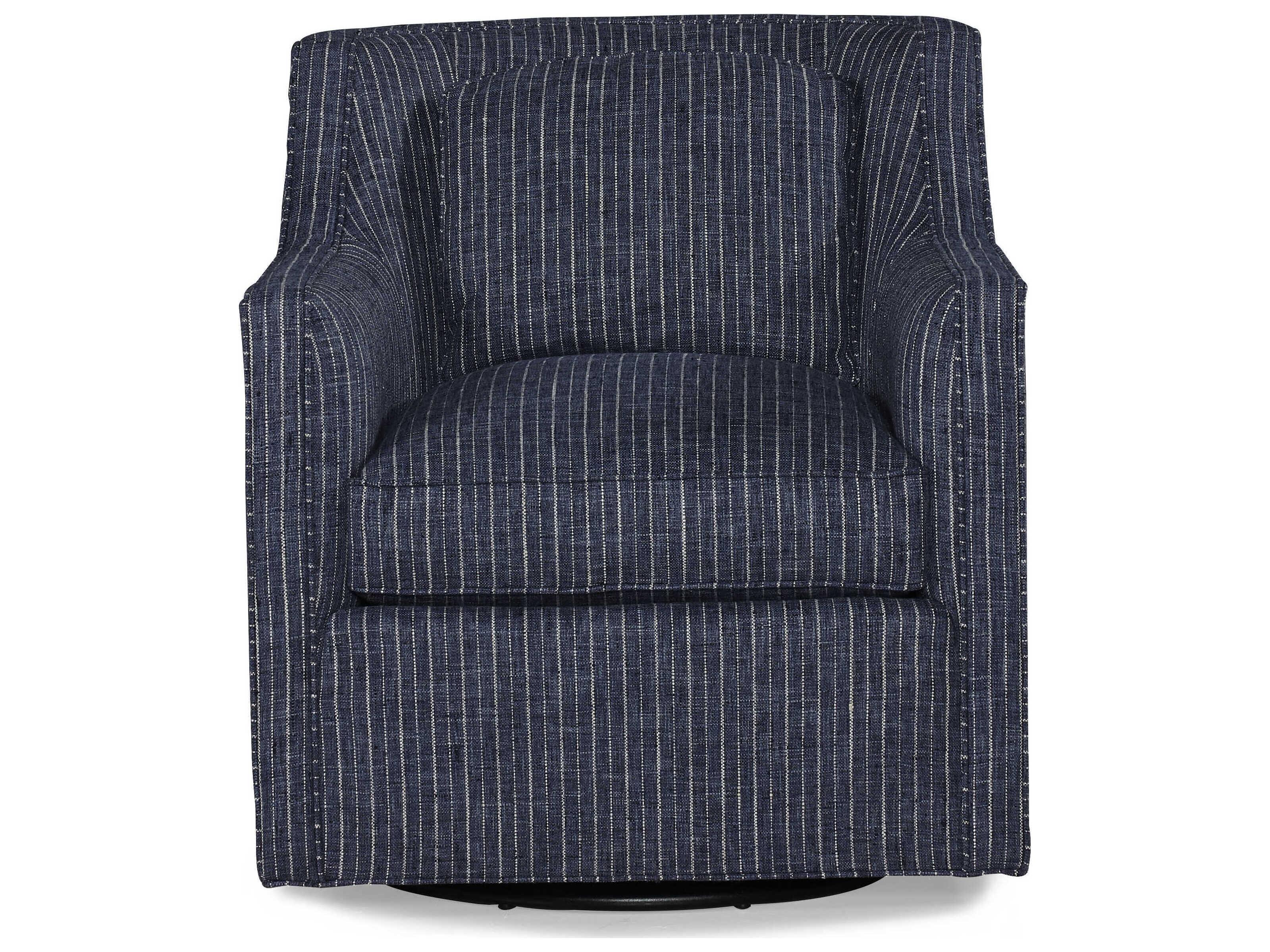 Hickory White Custom Elements Upholstery Fabric Track Arm Swivel Accent Chair