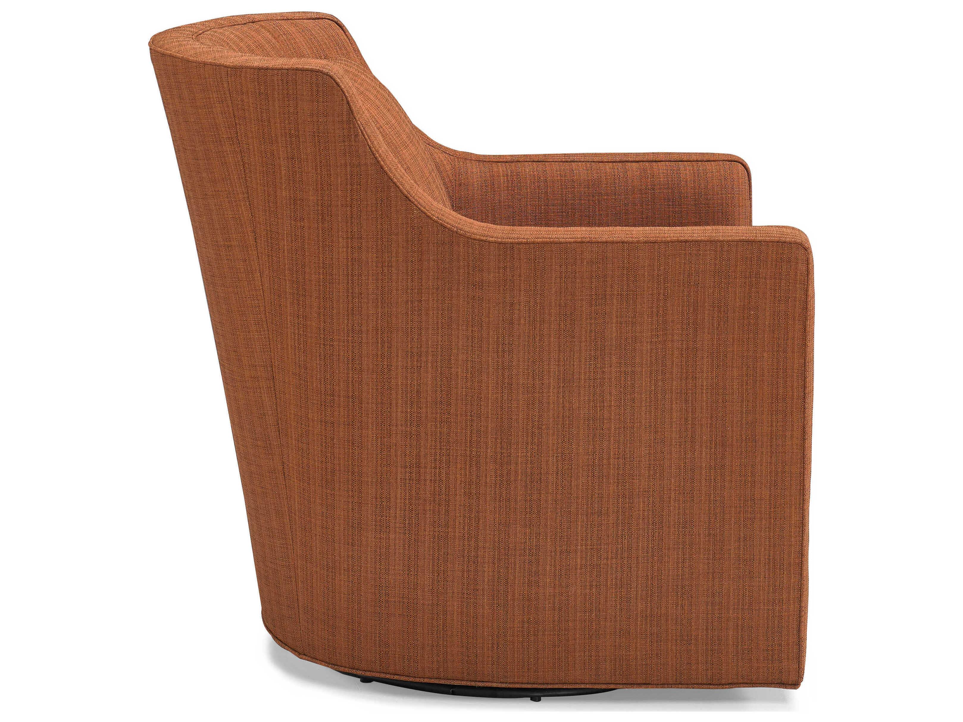 Hickory White Custom Elements Upholstery Fabric Track Arm Swivel Accent Chair