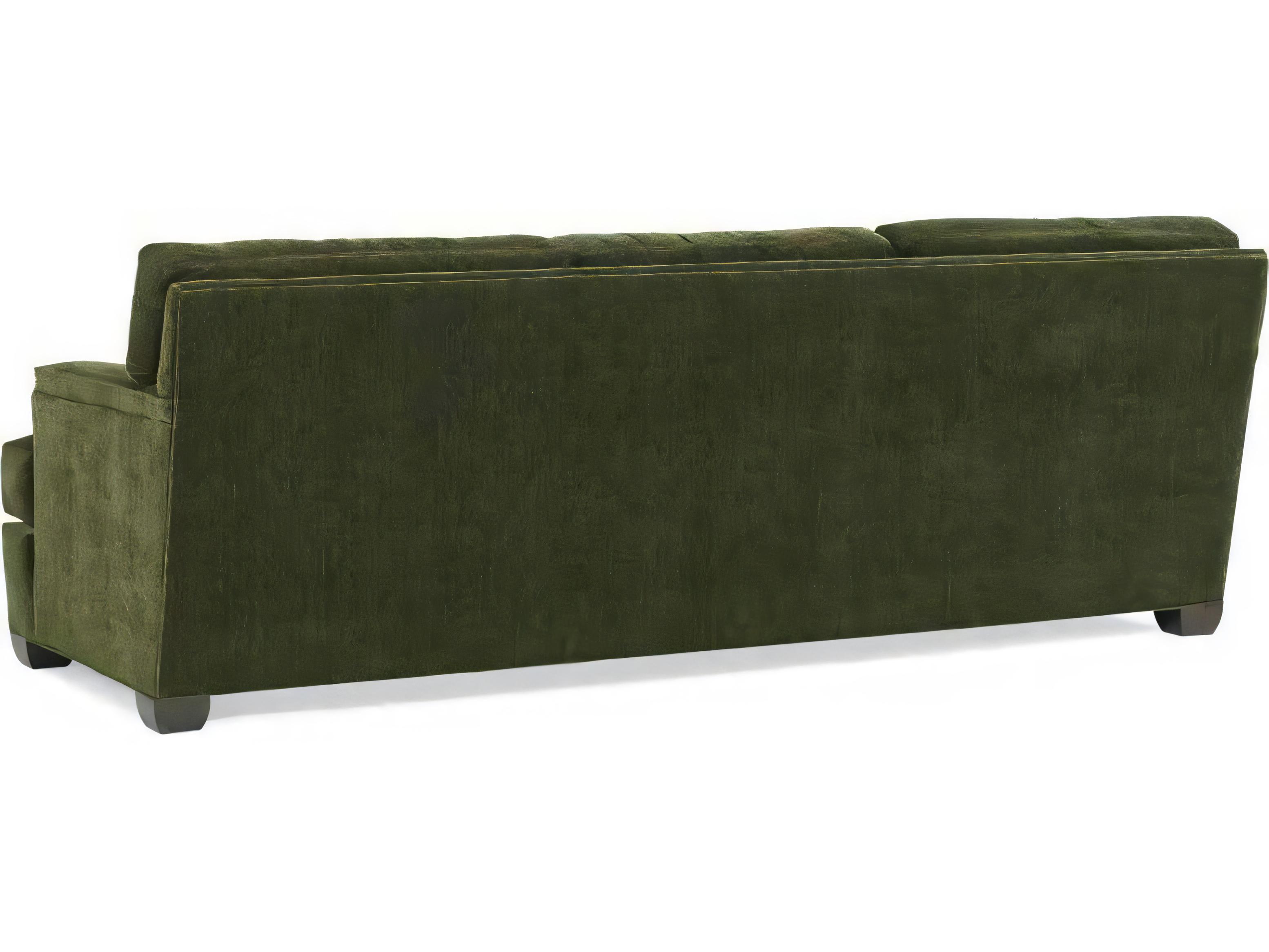 Hickory White Slade Smoked Walnut Green Upholstered Sofa