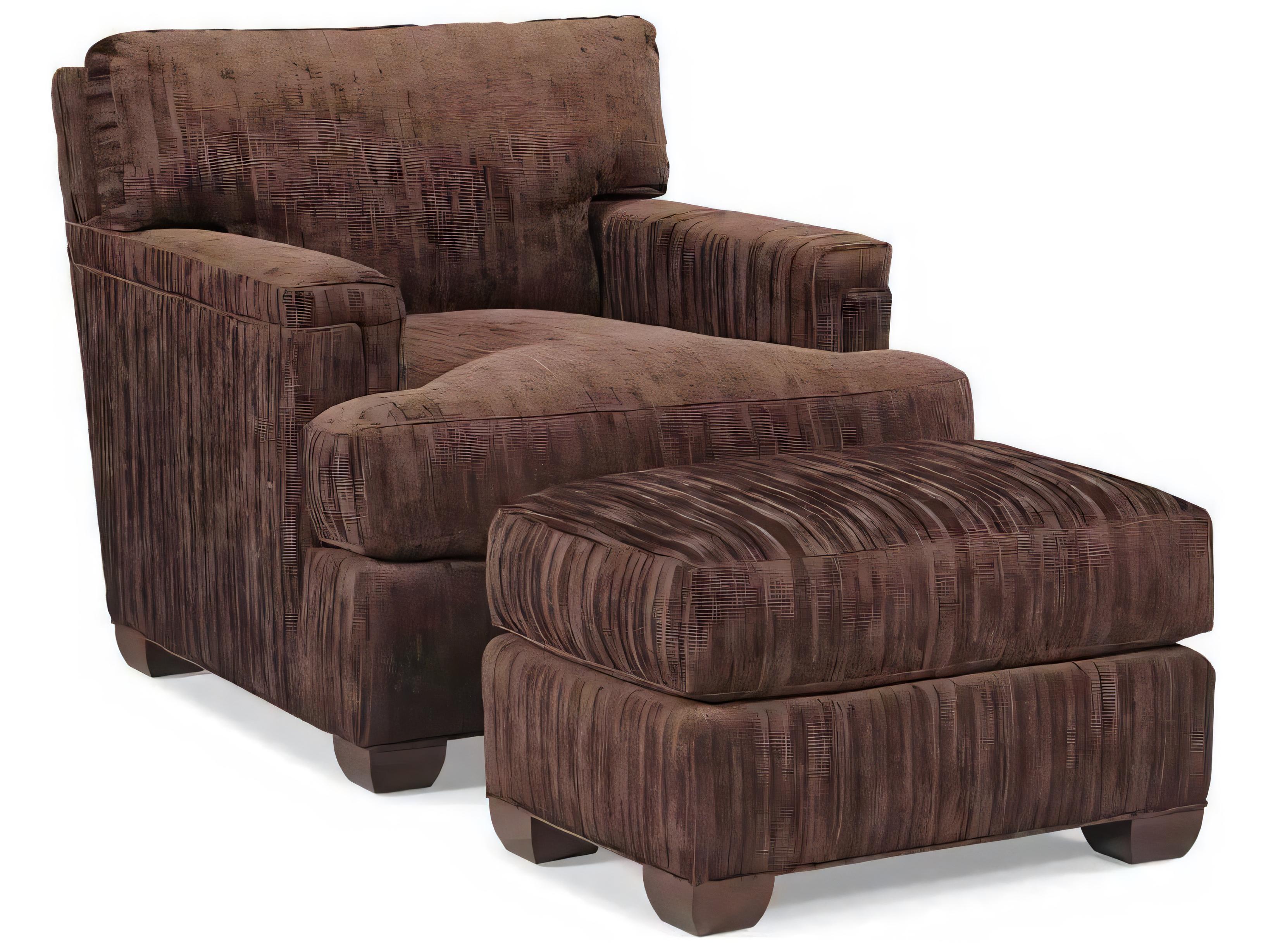 Hickory White Custom Elements Upholstery Brown Upholstered Ottoman