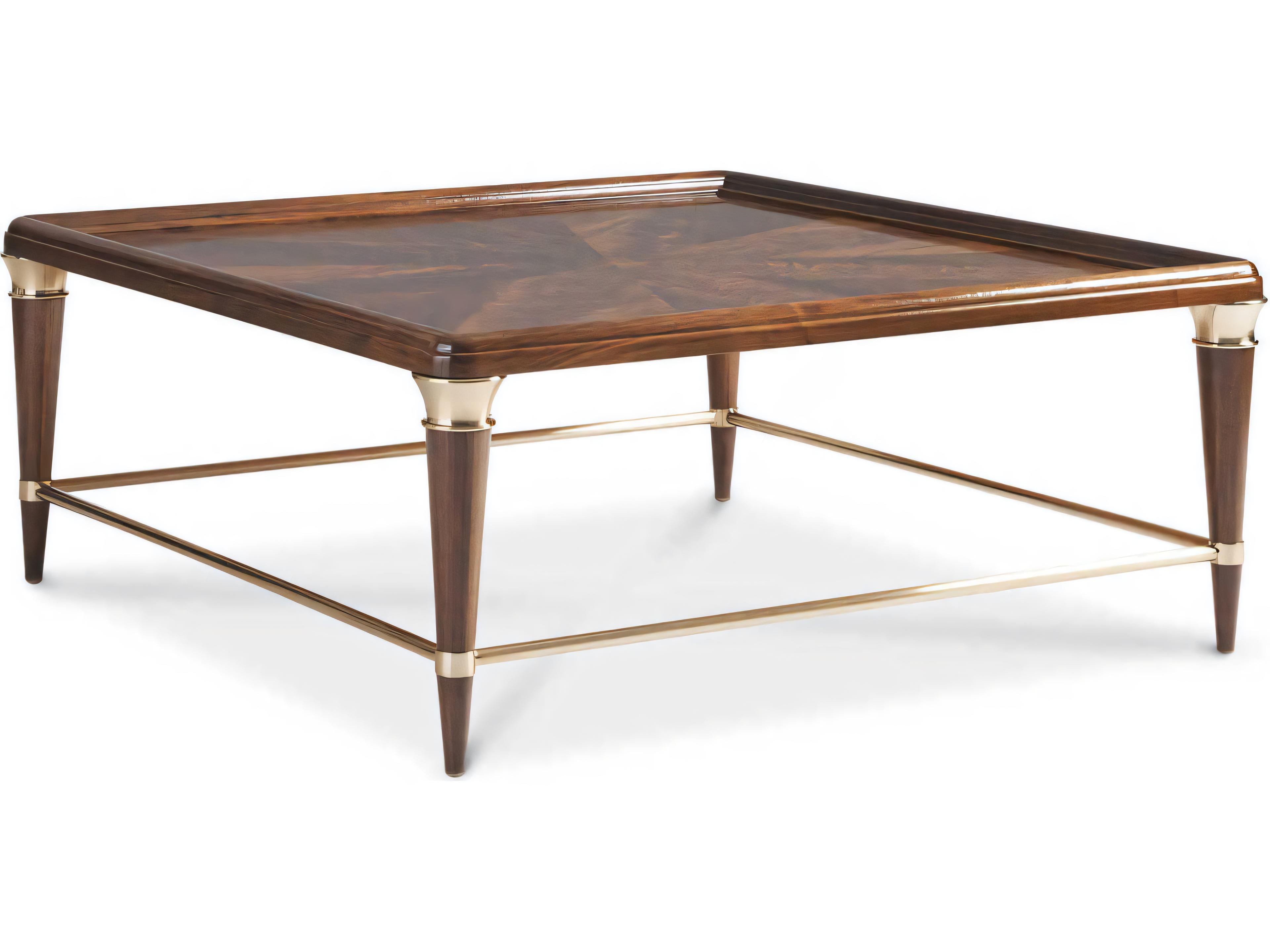 Hickory White Square Wood Carmen Cocktail Table