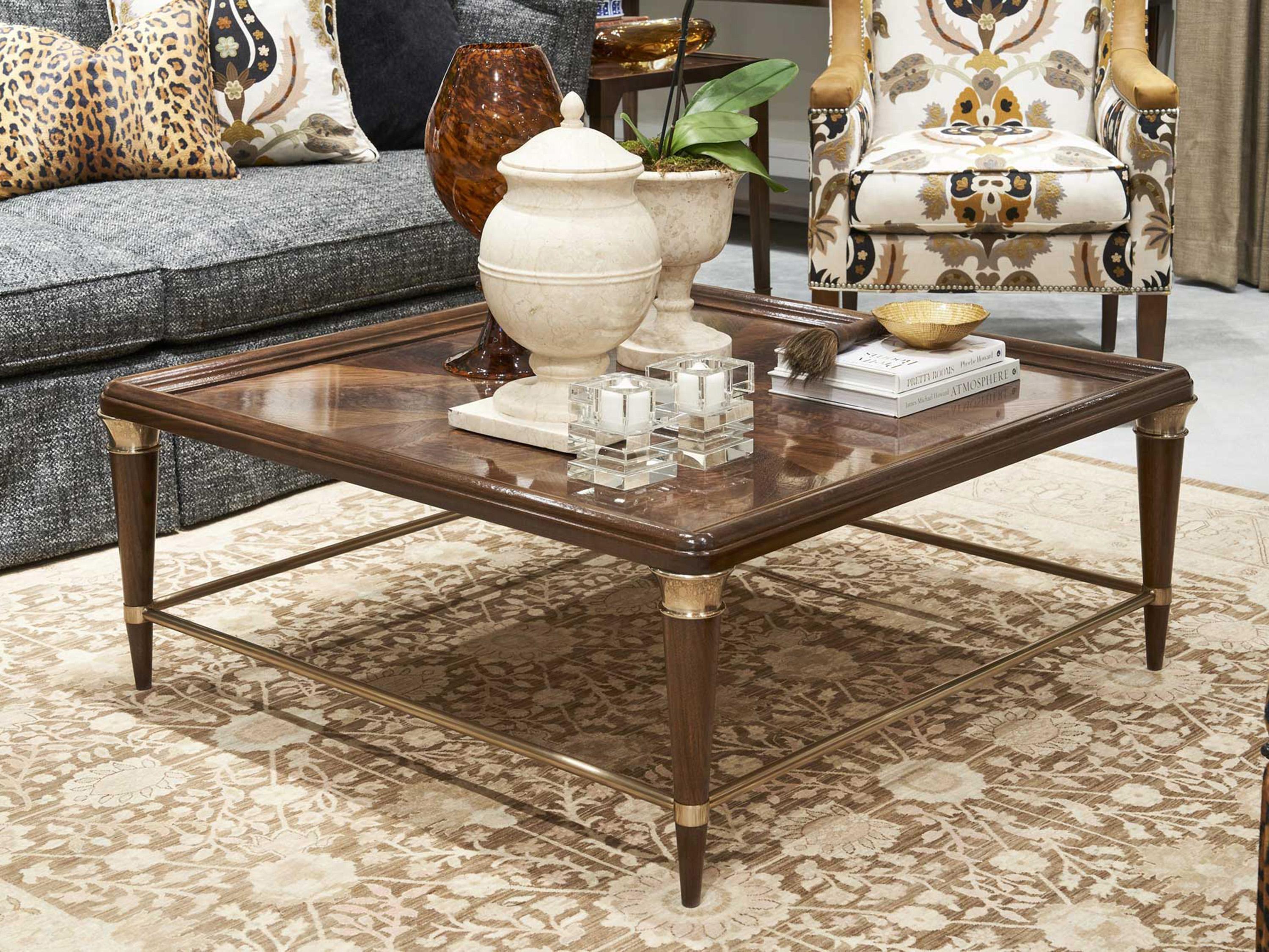 Hickory White Square Wood Carmen Cocktail Table