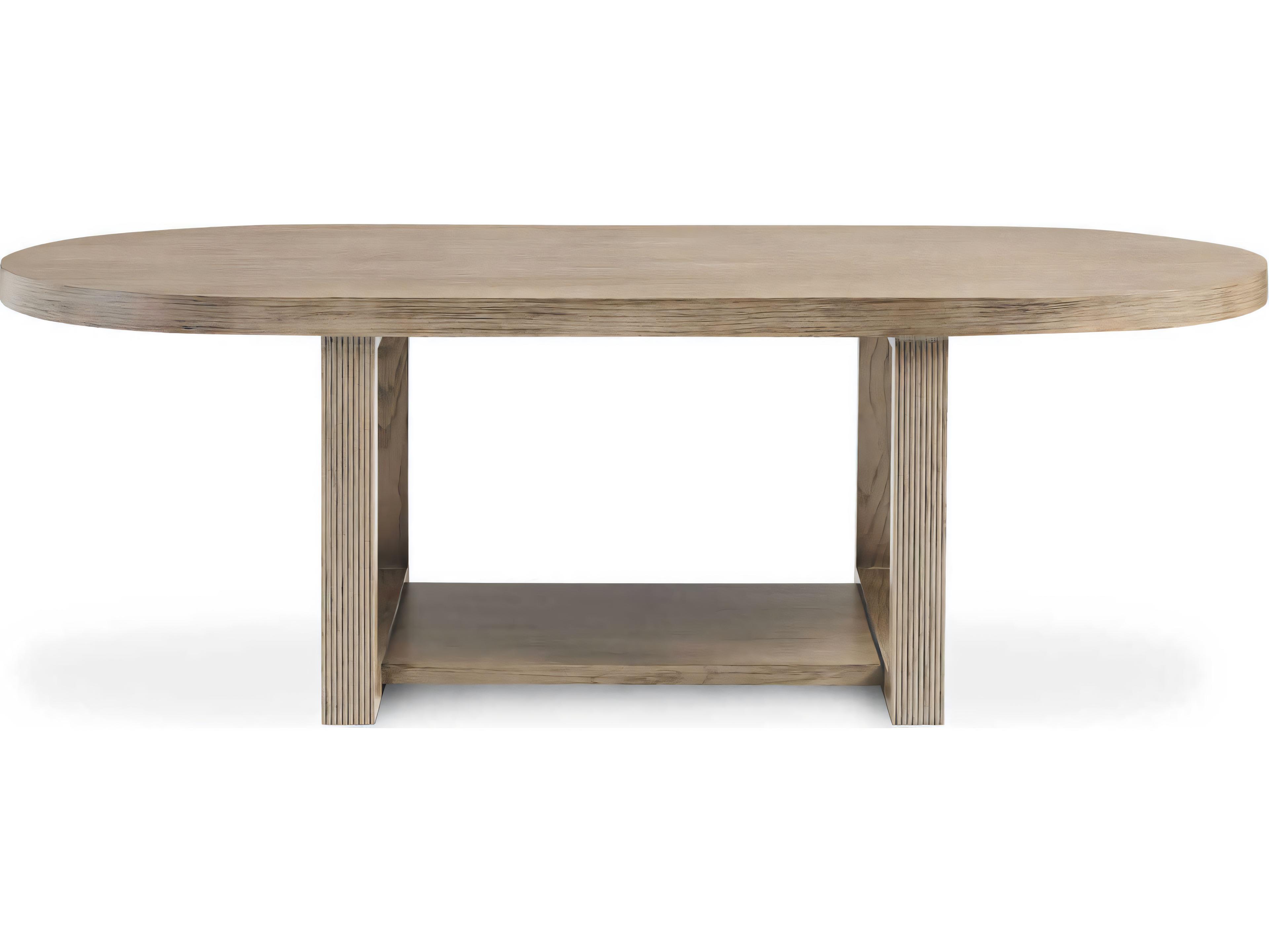 Hickory White Oval Wood Mineral Coffee Table