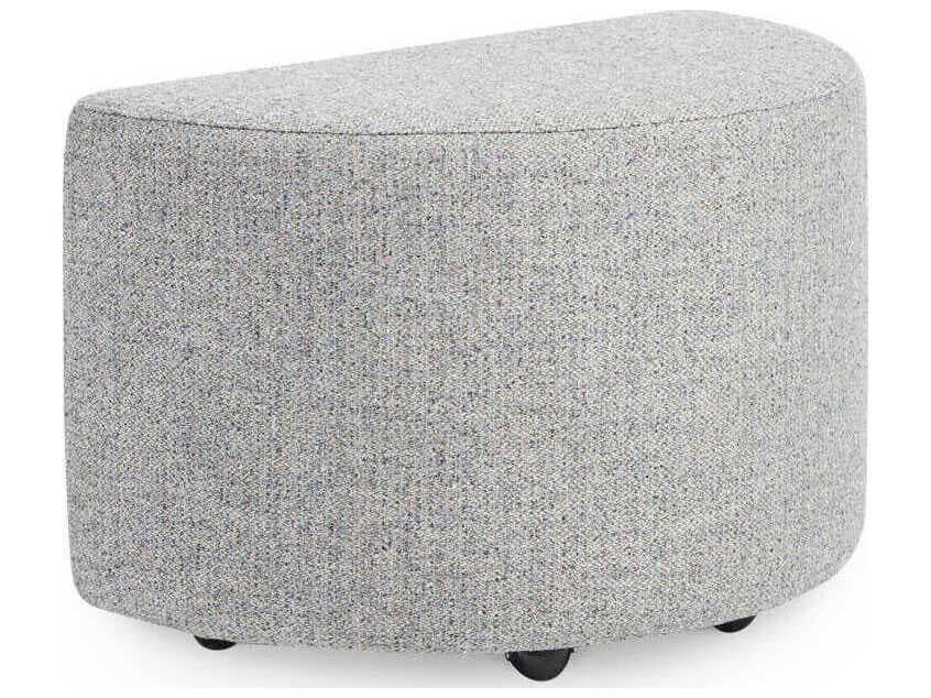 Hickory White Orla Gray Upholstered Half-Round Ottoman