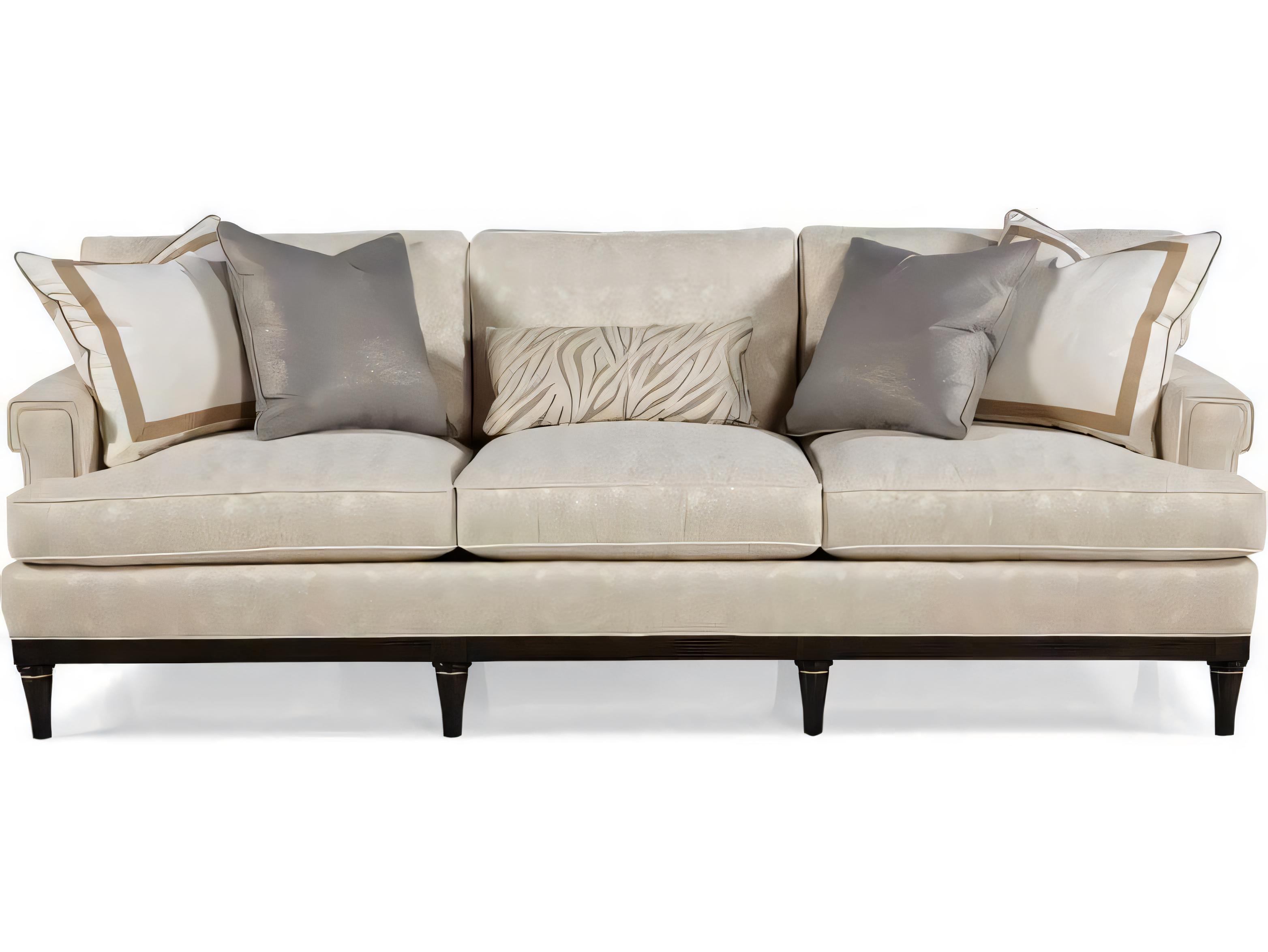 Hickory White Custom Elements Upholstery Cafe Noir Beige Upholstered Sofa