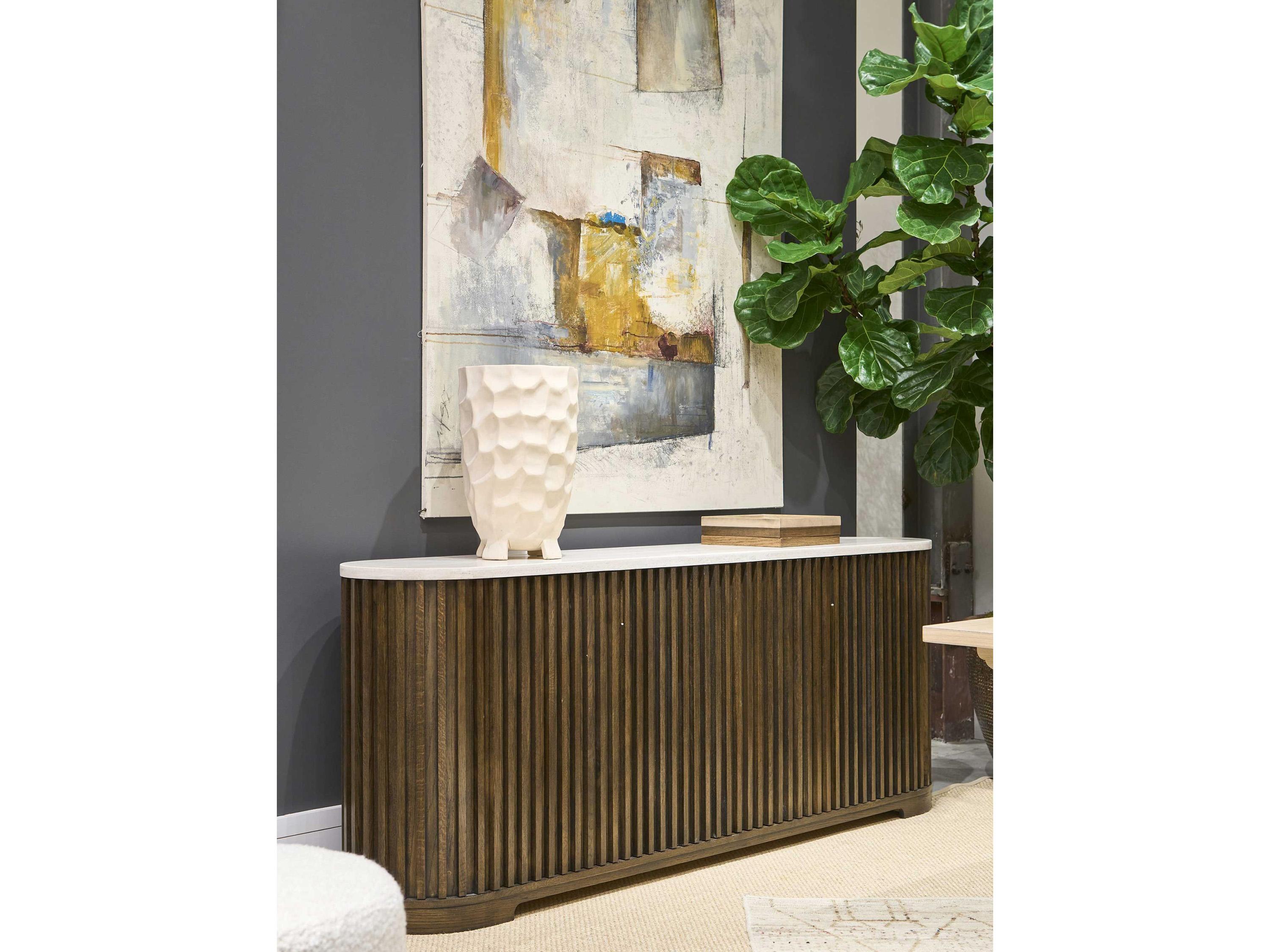 Hickory White Revival 81 88" Oak Wood Equestrian Brown Sideboard